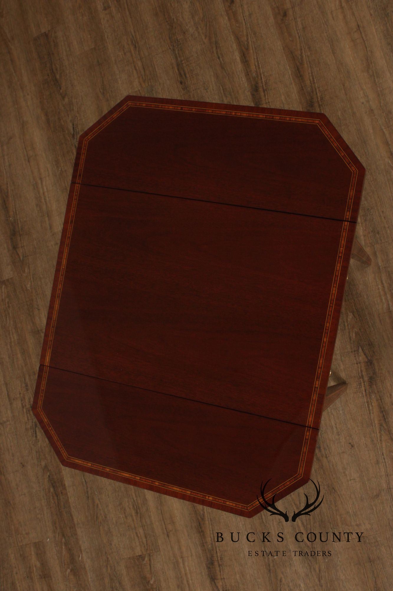 Kindel Federal Style Inlaid Mahogany Drop Leaf Pembroke Side Table