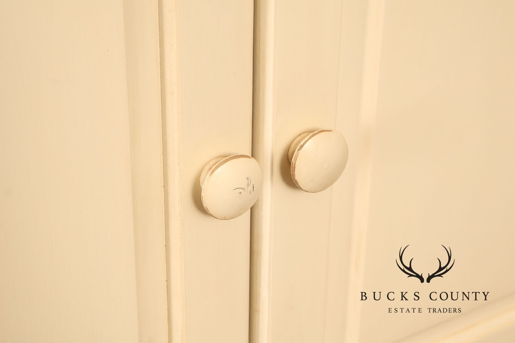 French Country Style Cream Painted Armoire