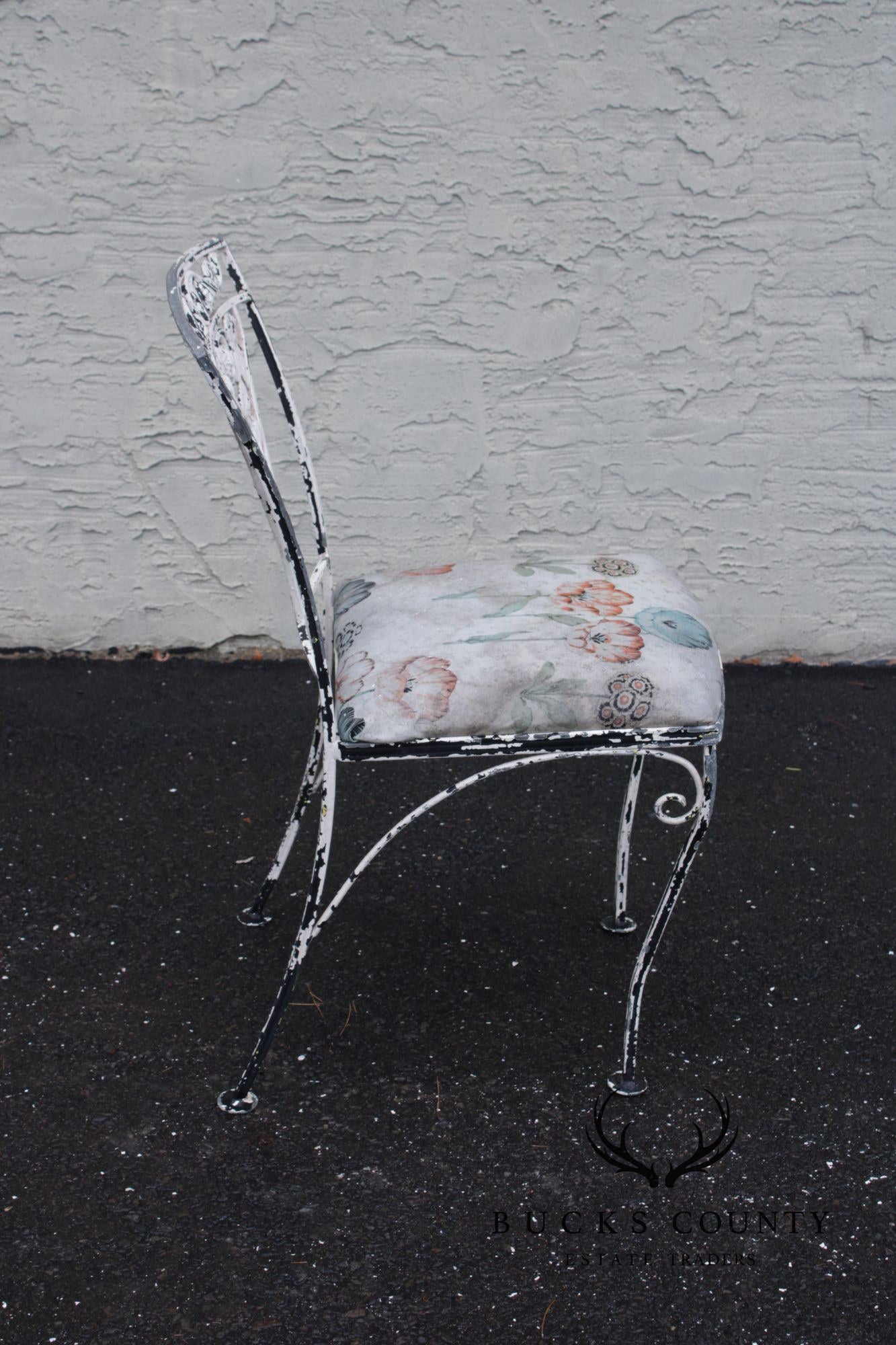 Vintage Five-Piece Wrought Iron Patio Dining Set