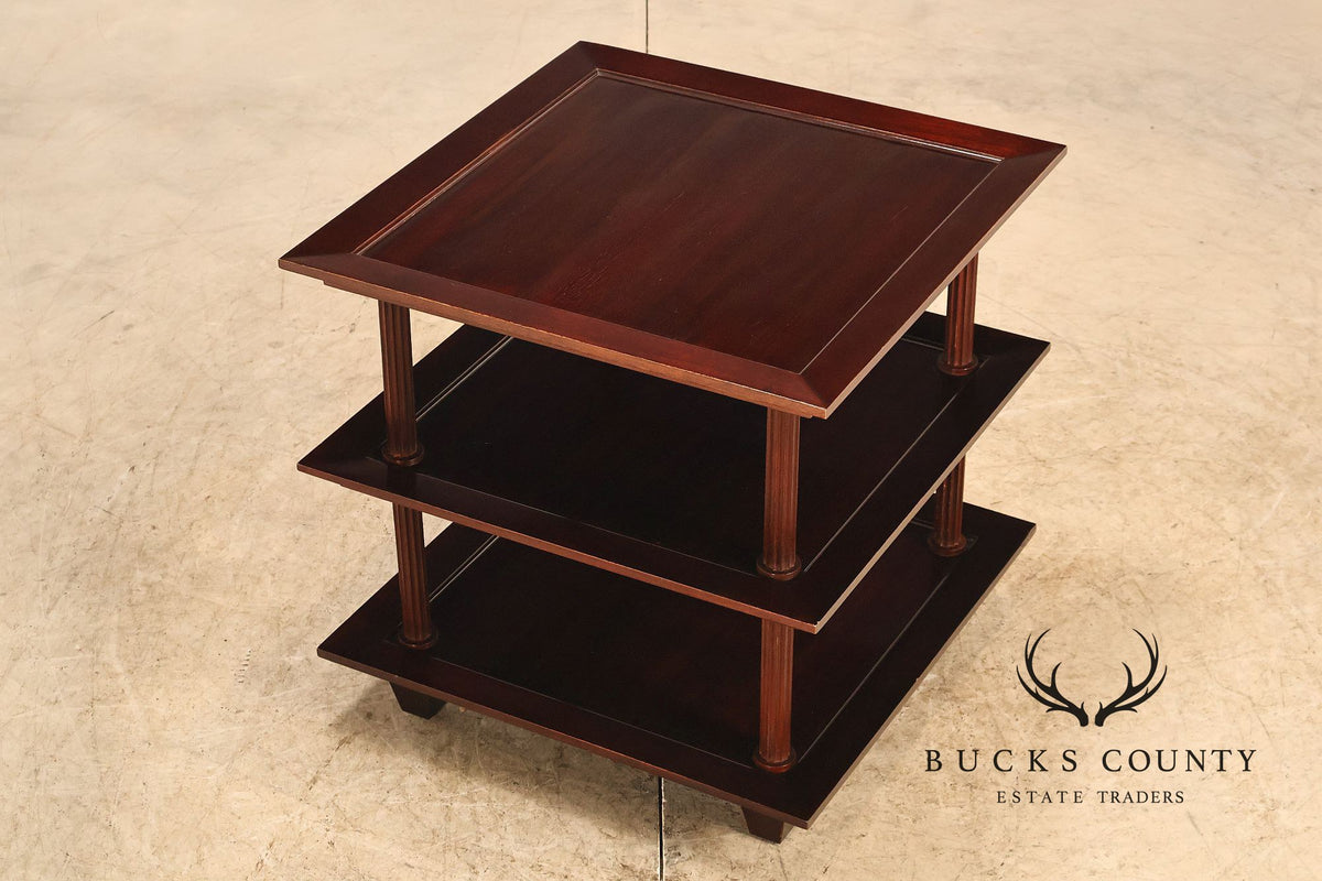 Baker Furniture Barbara Barry Collection Three Tier Mahogany Side Table