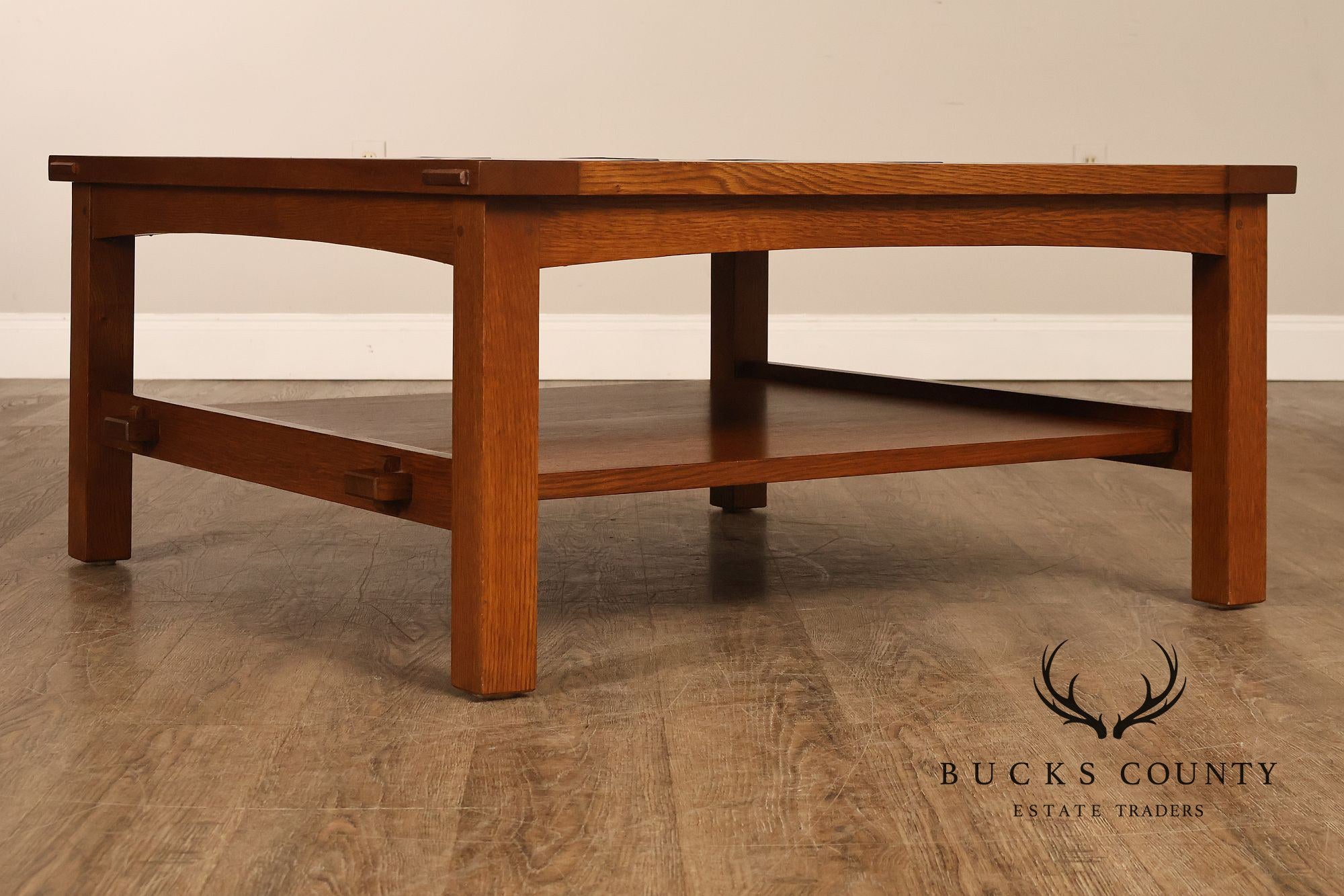 Stickley Mission Collection Tile Top Square Oak Coffee Table