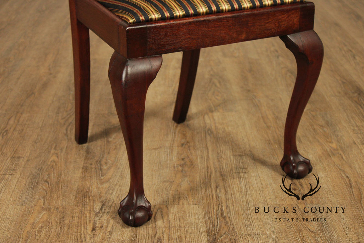 Vintage Chippendale Style Set Of Six Mahogany Dining Chairs