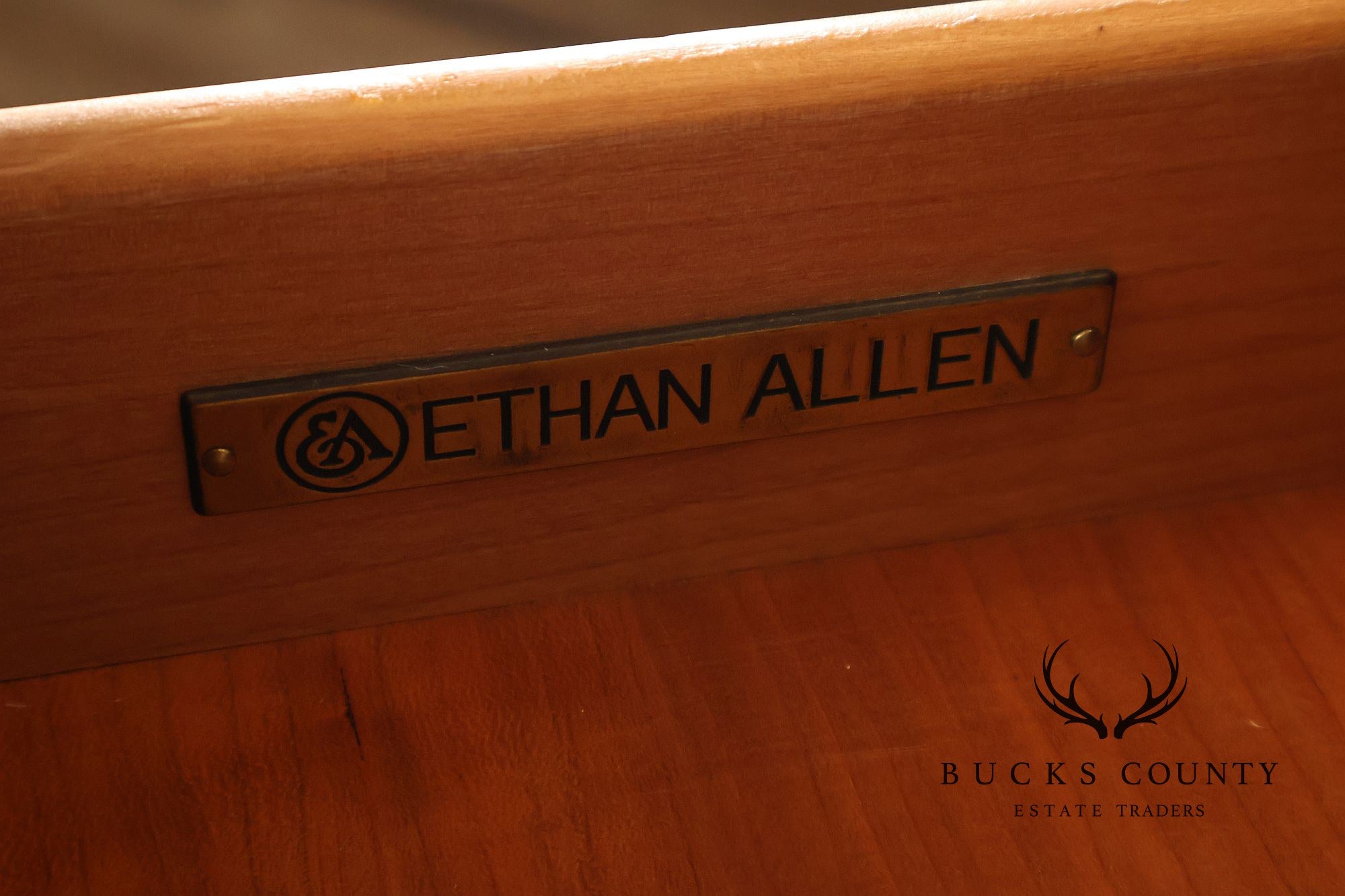 Ethan Allen 'Townhouse' Burlwood Double Dresser