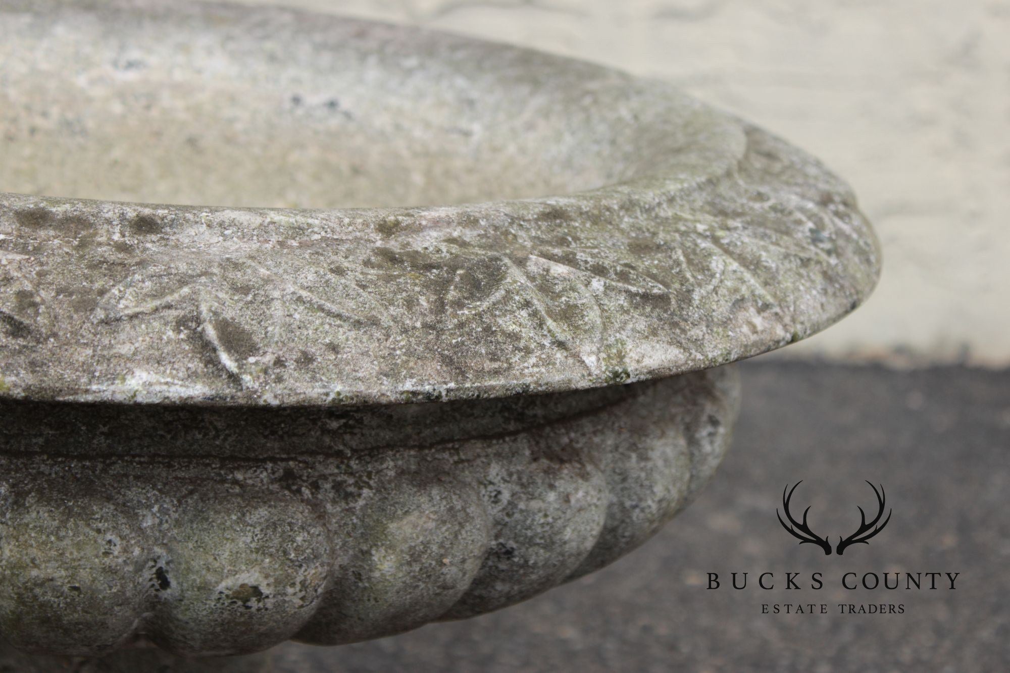 Cast Stone Vintage Pair Garden Urn Planters