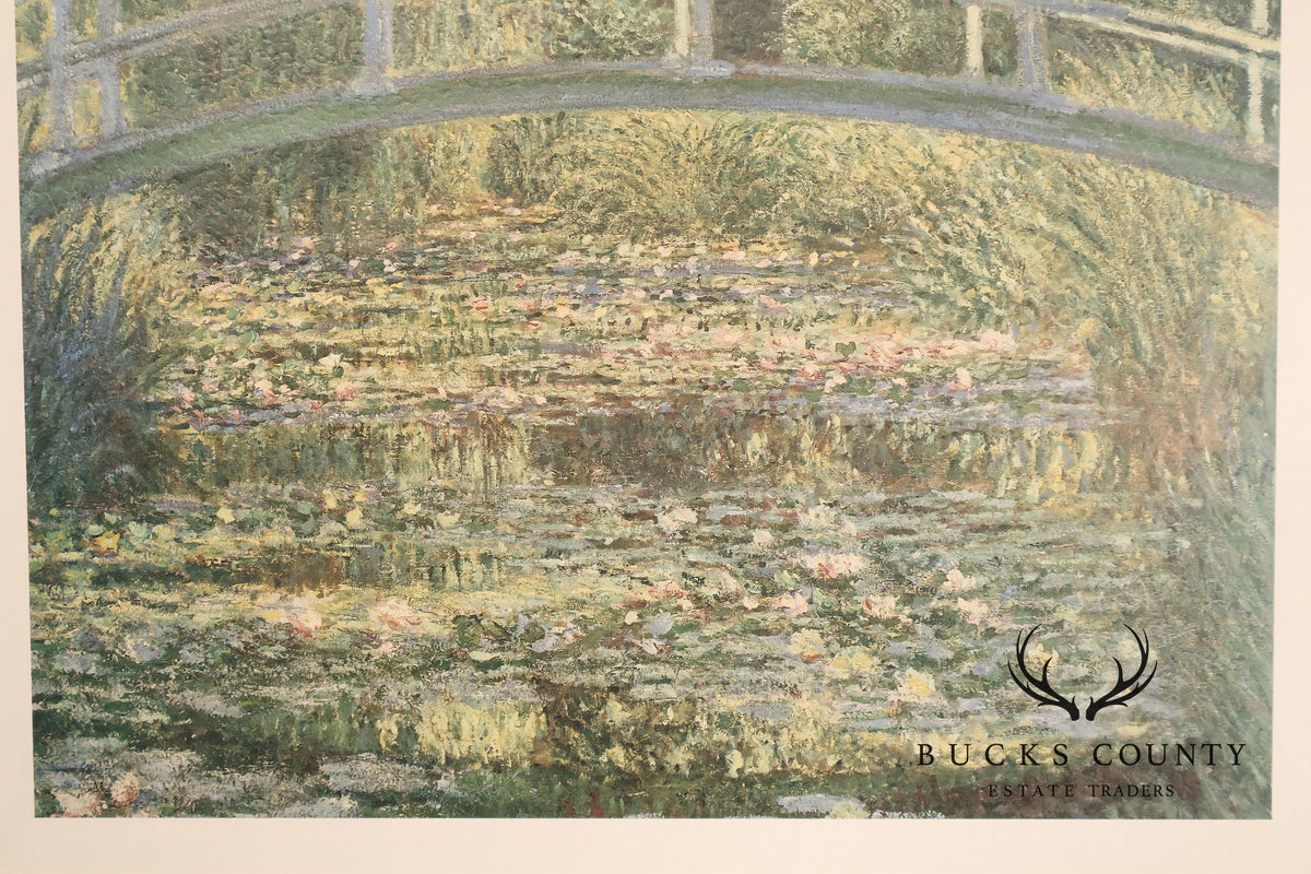 Pair of Double Matted Monet Prints in Gold Frames