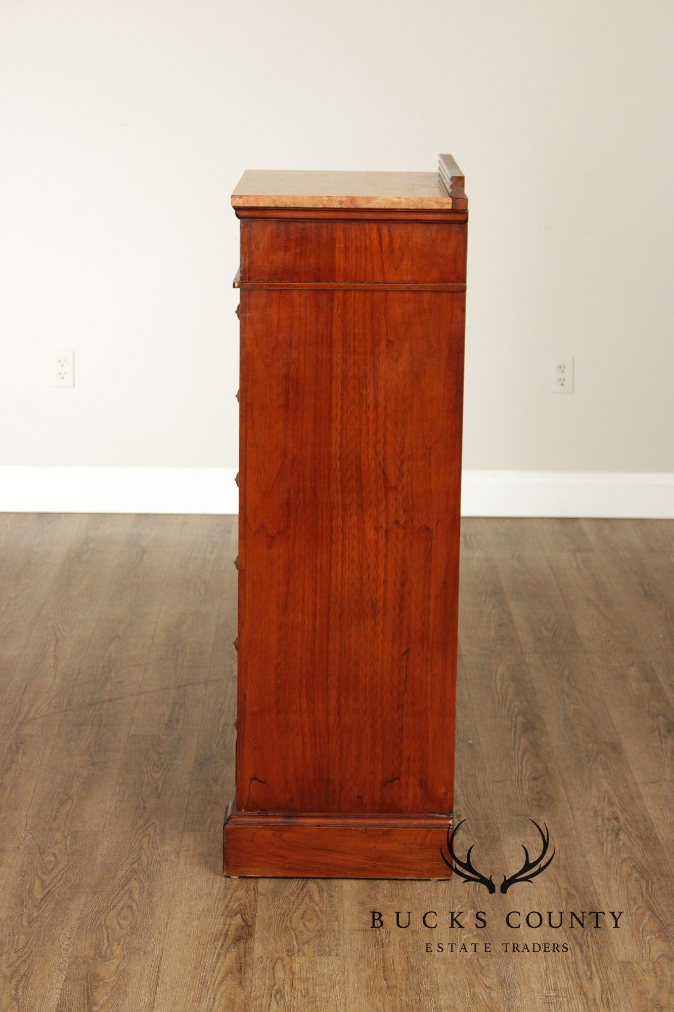 Italian Marble Top Fruitwood Lingerie Chest