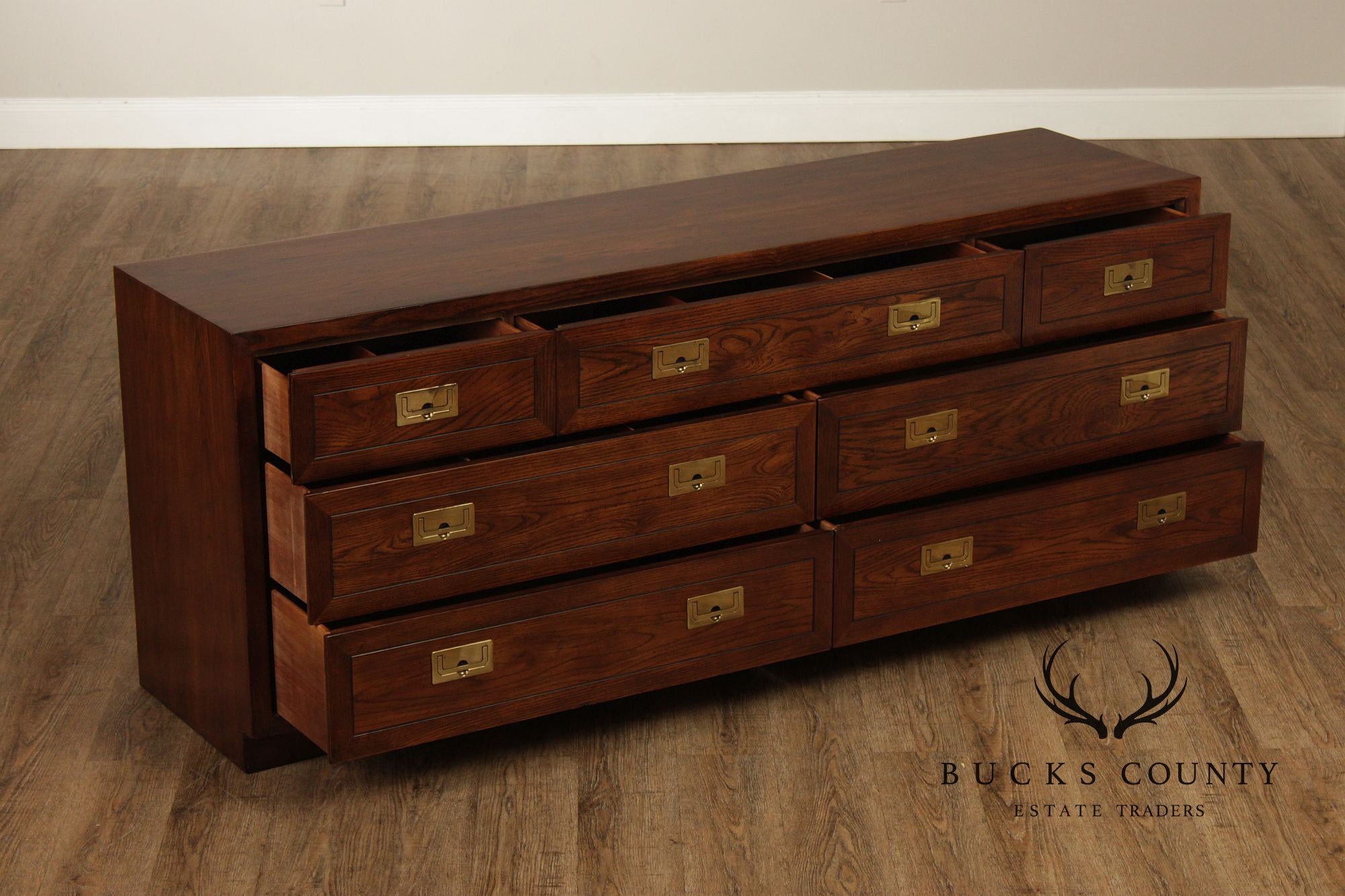 Henredon Campaign Style Seven-Drawer Dresser