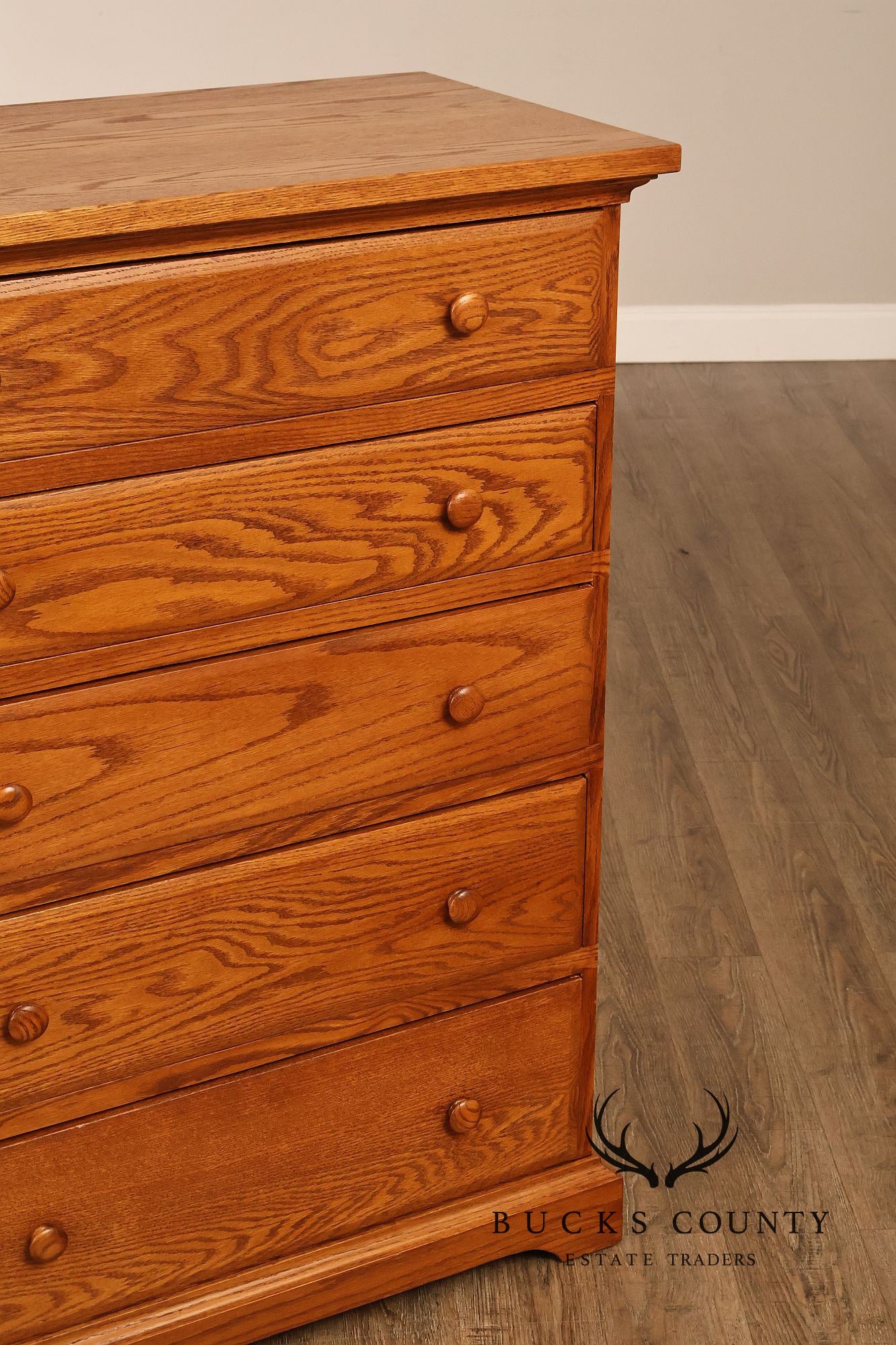 Hunt Country Furniture Oak Five Drawer High Chest