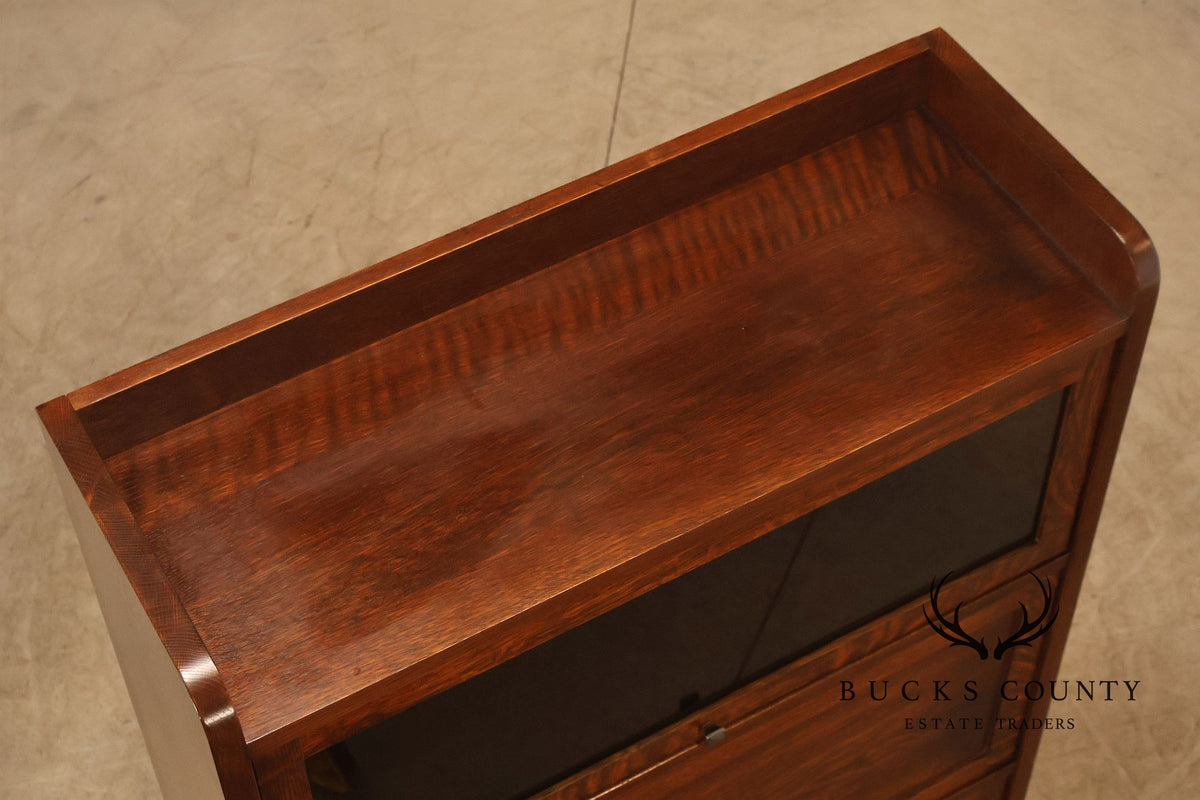 Stickley Mission Collection Oak Three-Section Barrister Bookcase