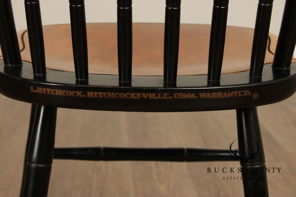 L. Hitchcock Set of Four Ebonized Birdcage Chairs