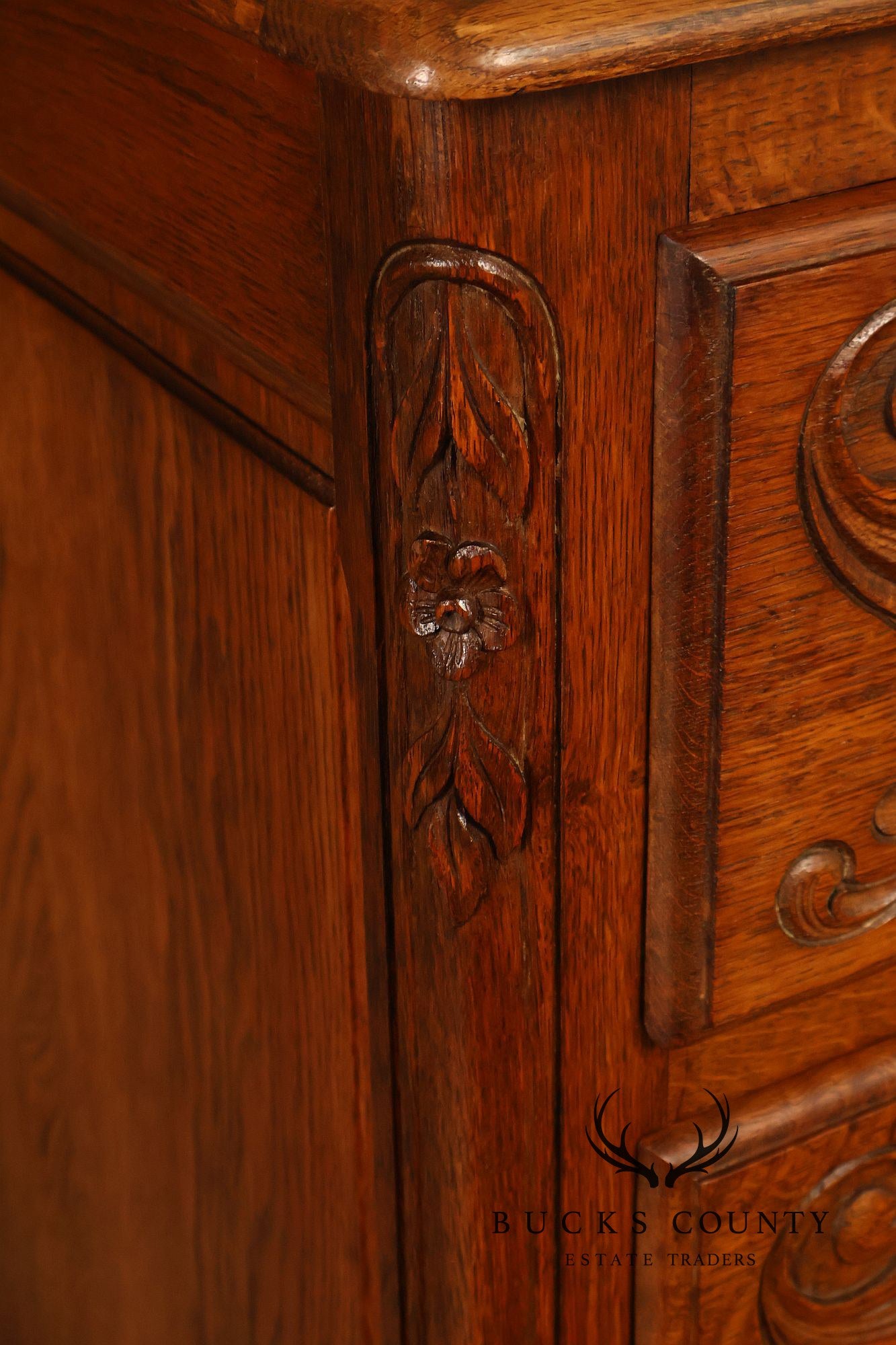 French Louis XV Style Carved Oak Chest Of Drawers