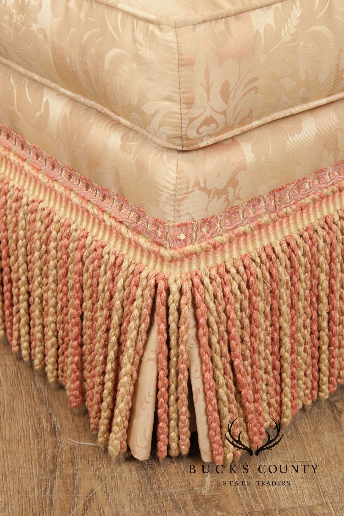Century Furniture Pair of Fringed Ottomans