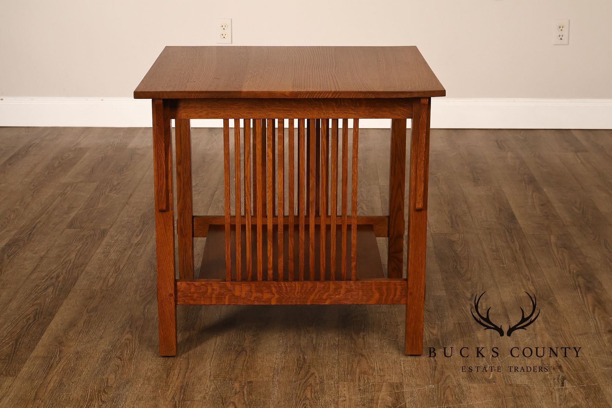 Stickley Mission Oak Spindled Side Lamp Table