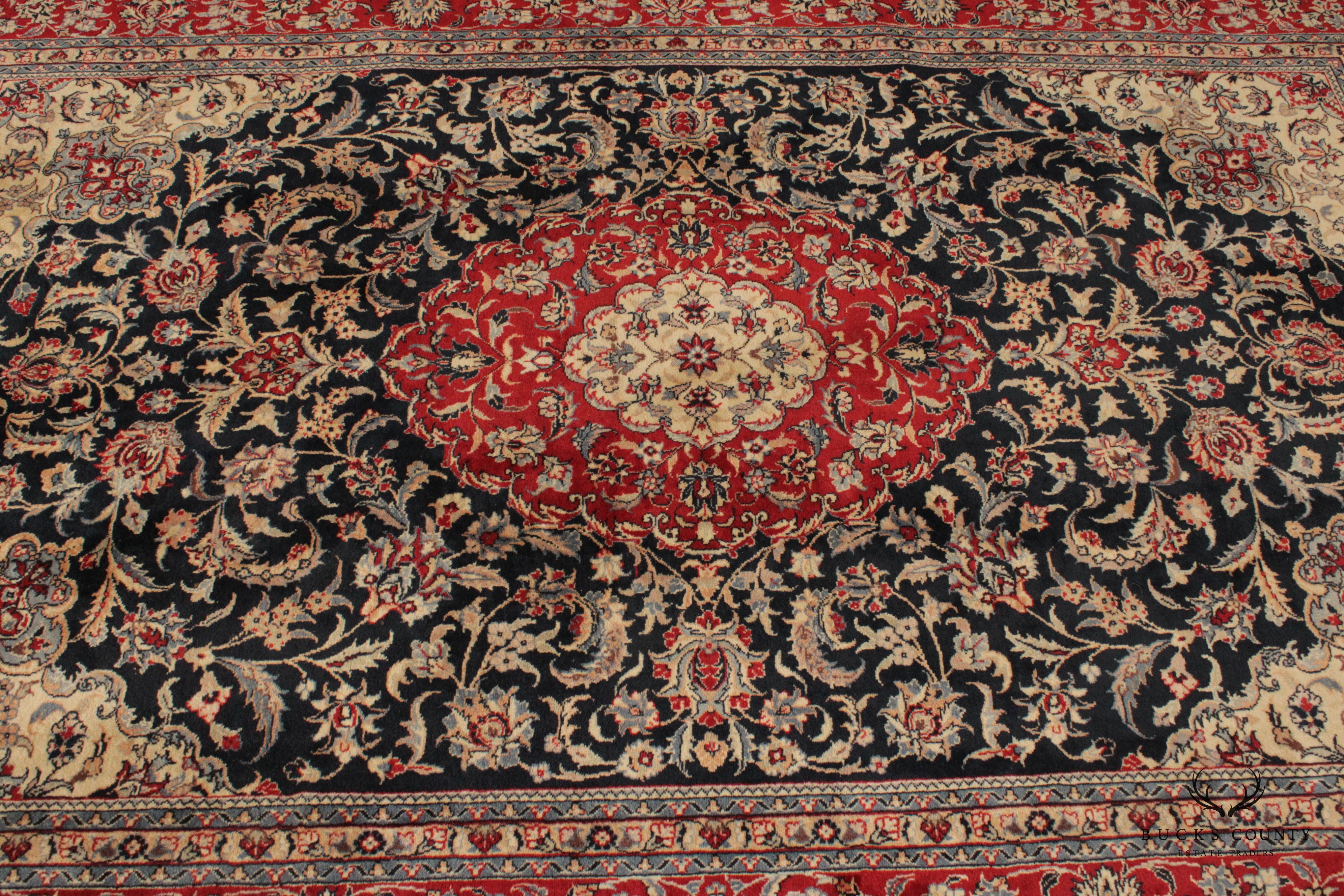 Persian Kashan Wool Area Rug, 9' x 6'