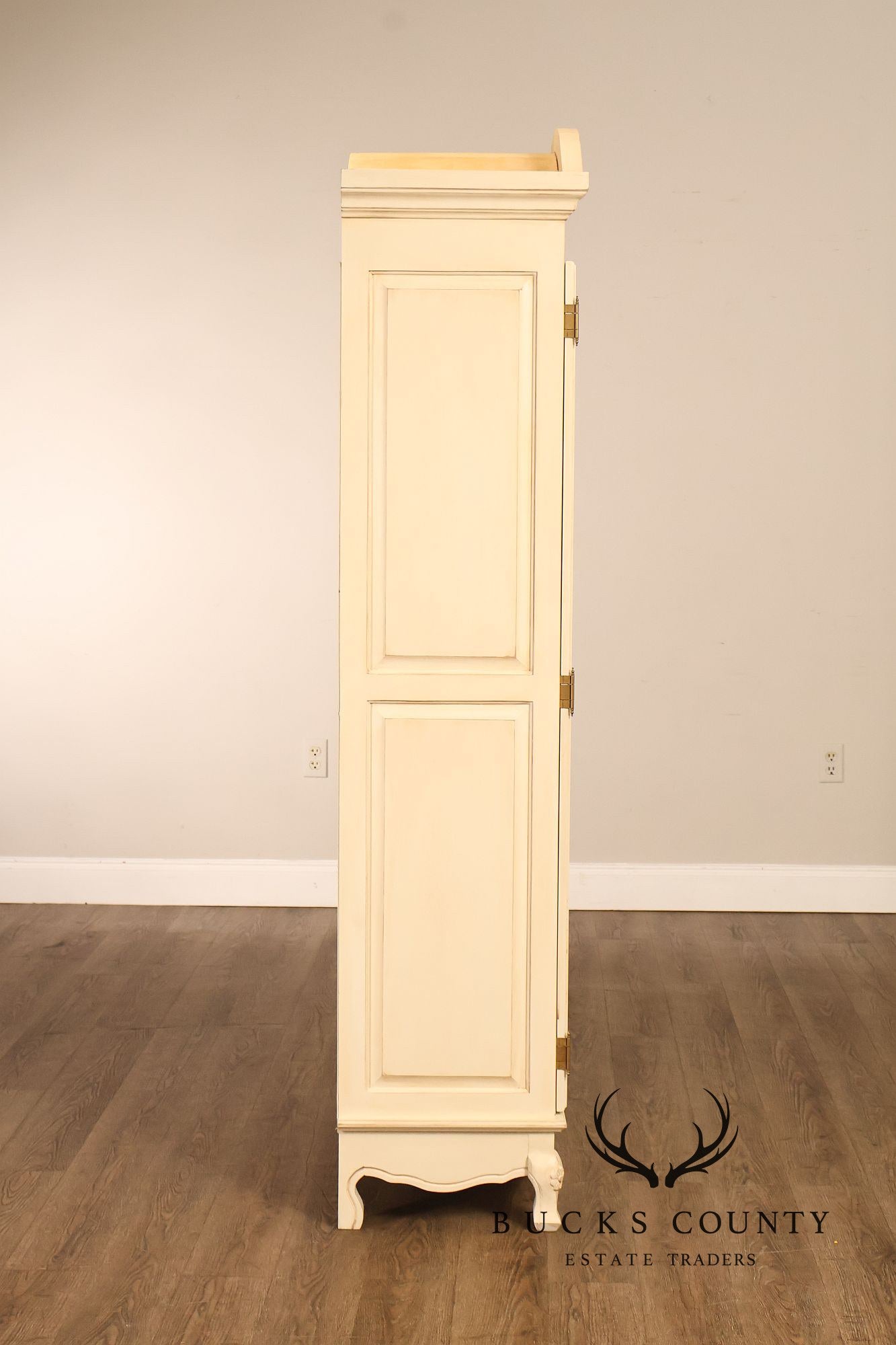 French Country Style Cream Painted Armoire