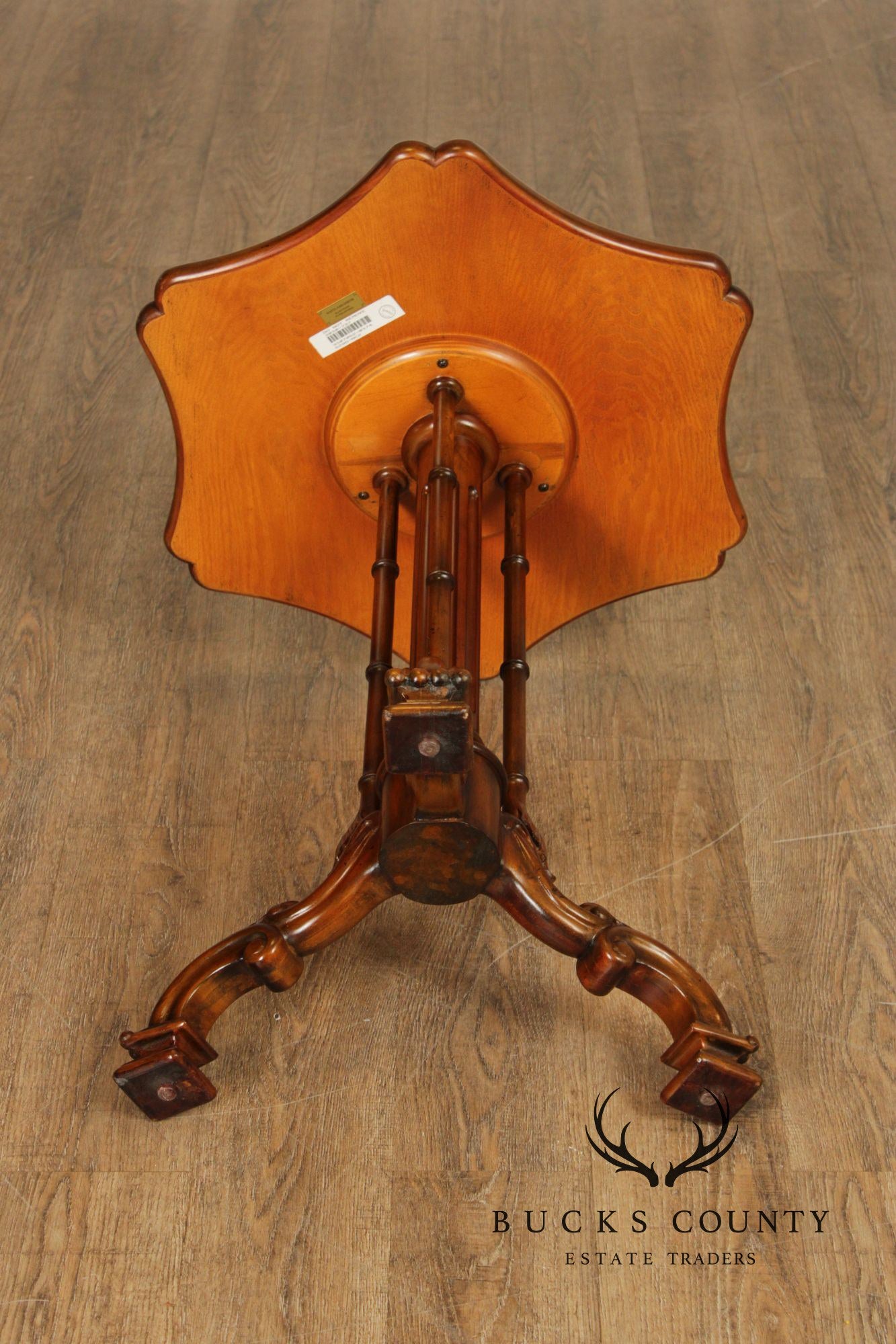 Maitland Smith Pair of Flame Mahogany Pedestal Side Tables