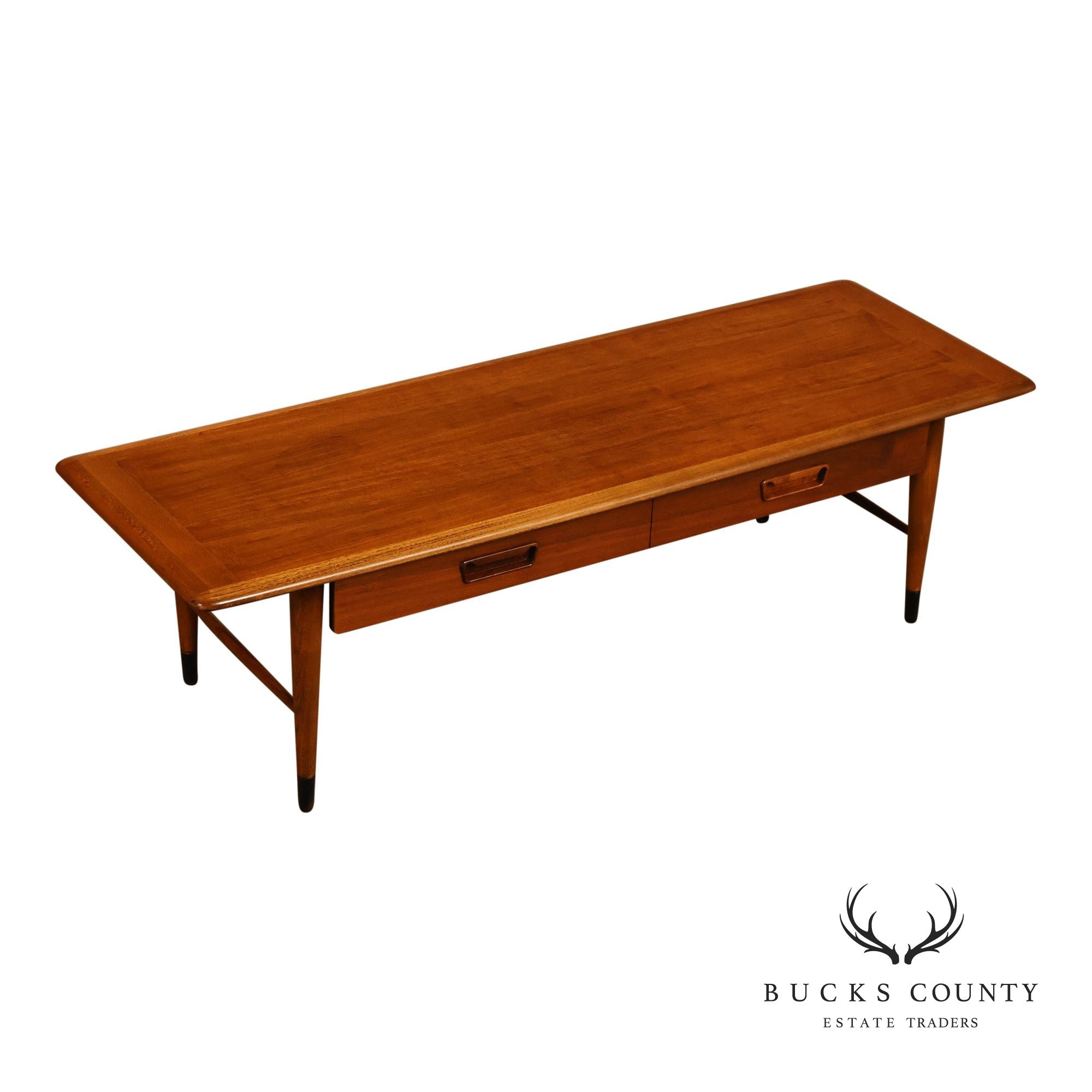 Lane Acclaim Mid Century Modern Walnut Single Drawer Rectangular Coffee Table