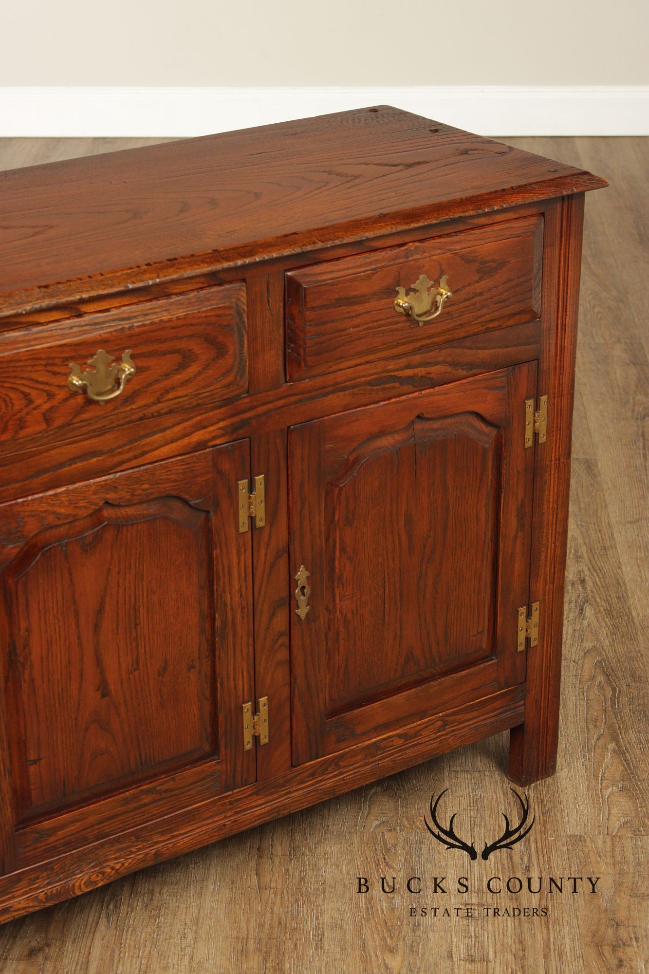 Bevan Funnell English Carved Oak Buffet Sideboard
