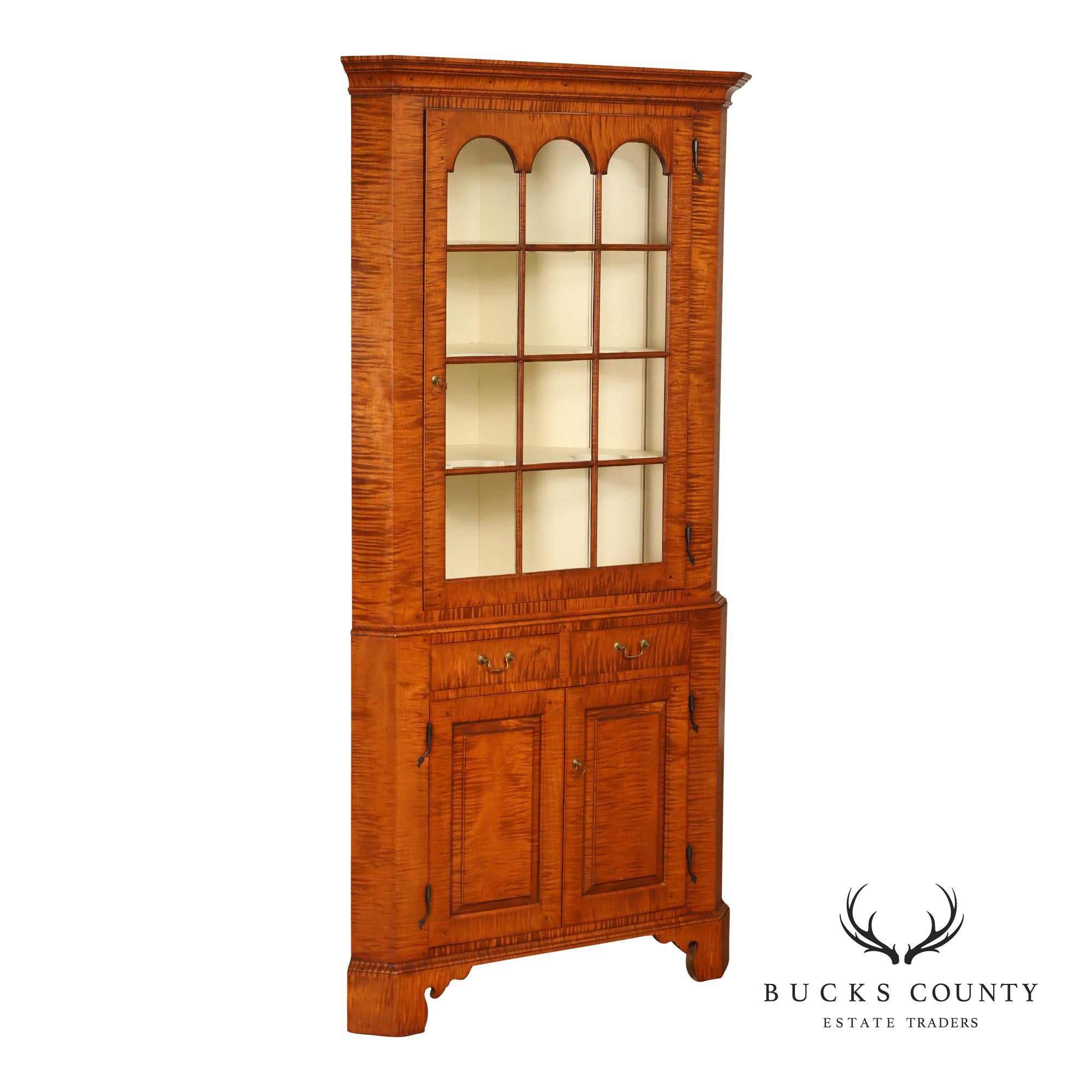 Louis Irion Tiger Maple Corner Cabinet*