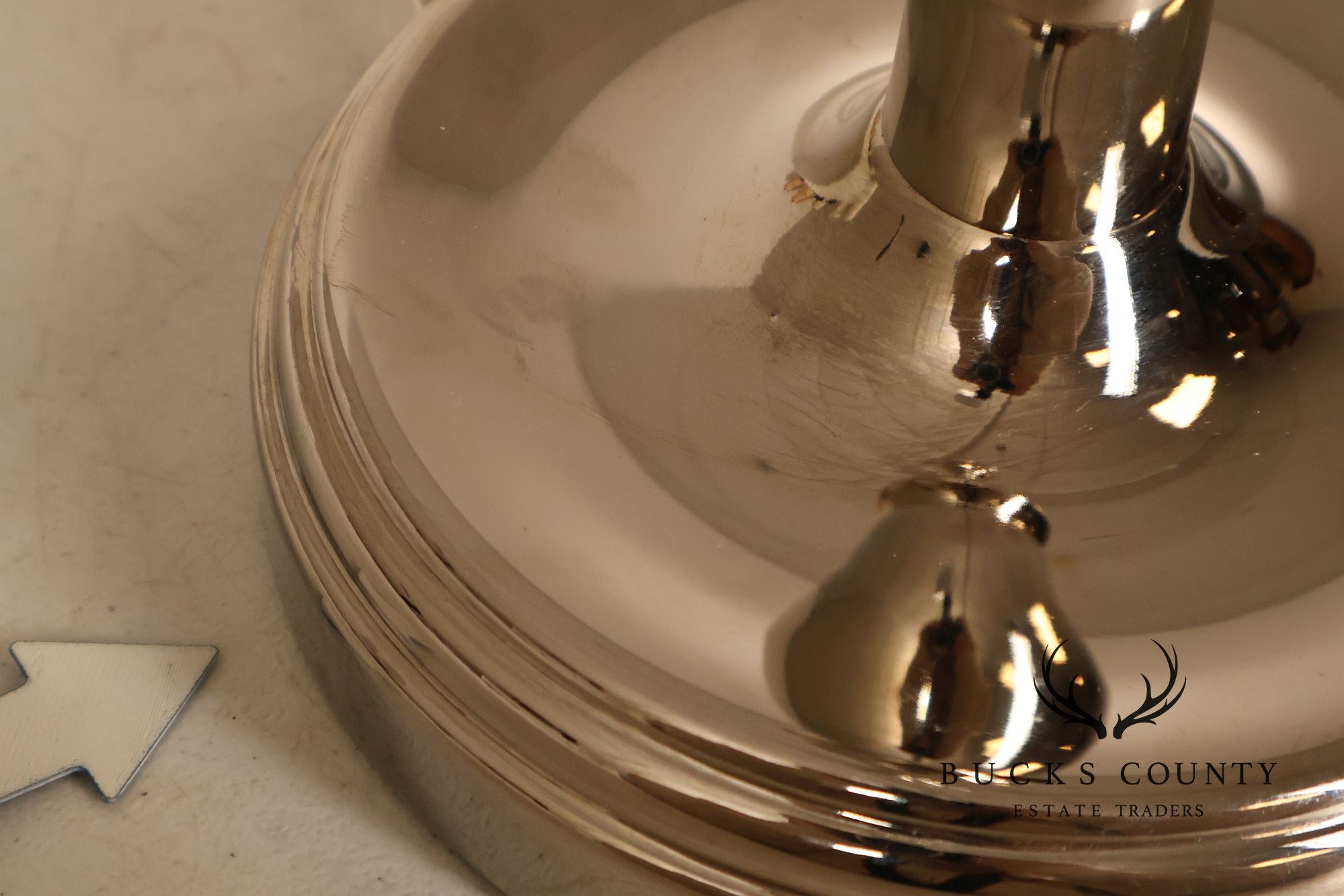 Ralph Lauren Pair of Chrome Candlestick Table Lamps