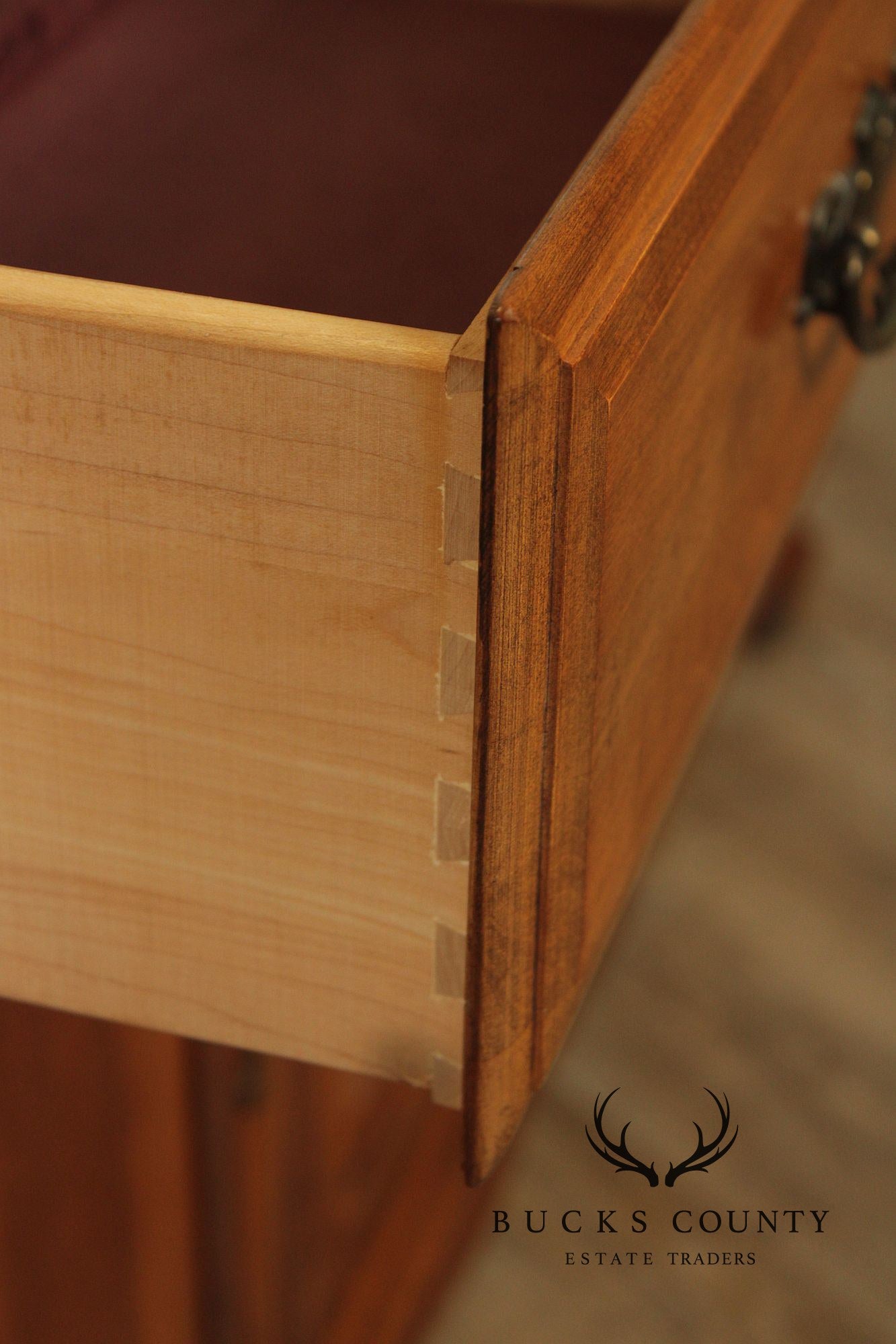 Solid Maple Colonial Revival Style Vintage Sideboard Buffet