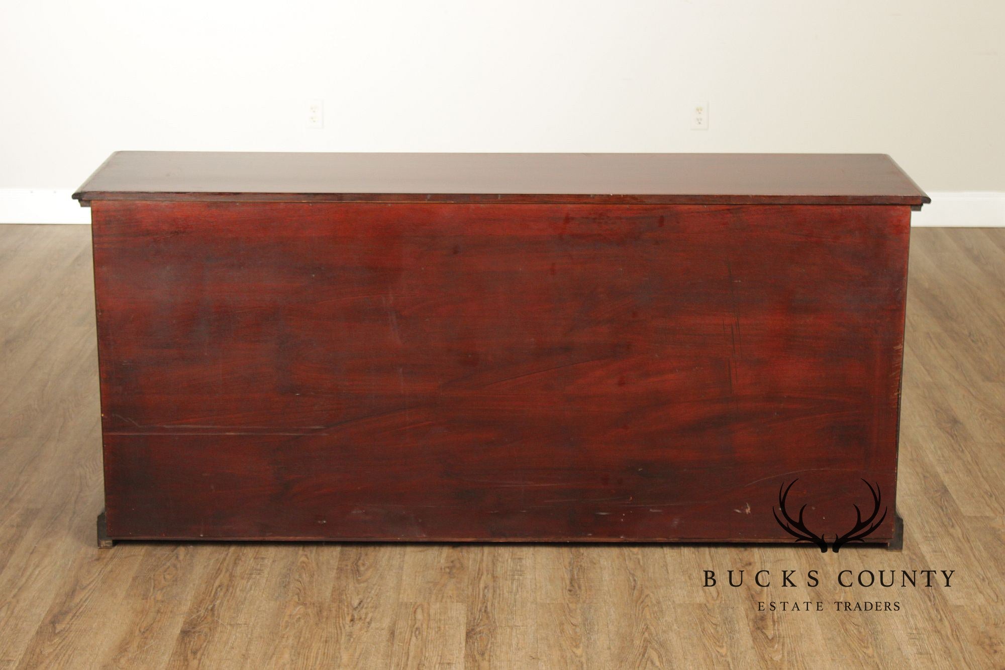 1940's Vintage Georgian Style Carved Mahogany Sideboard Buffet