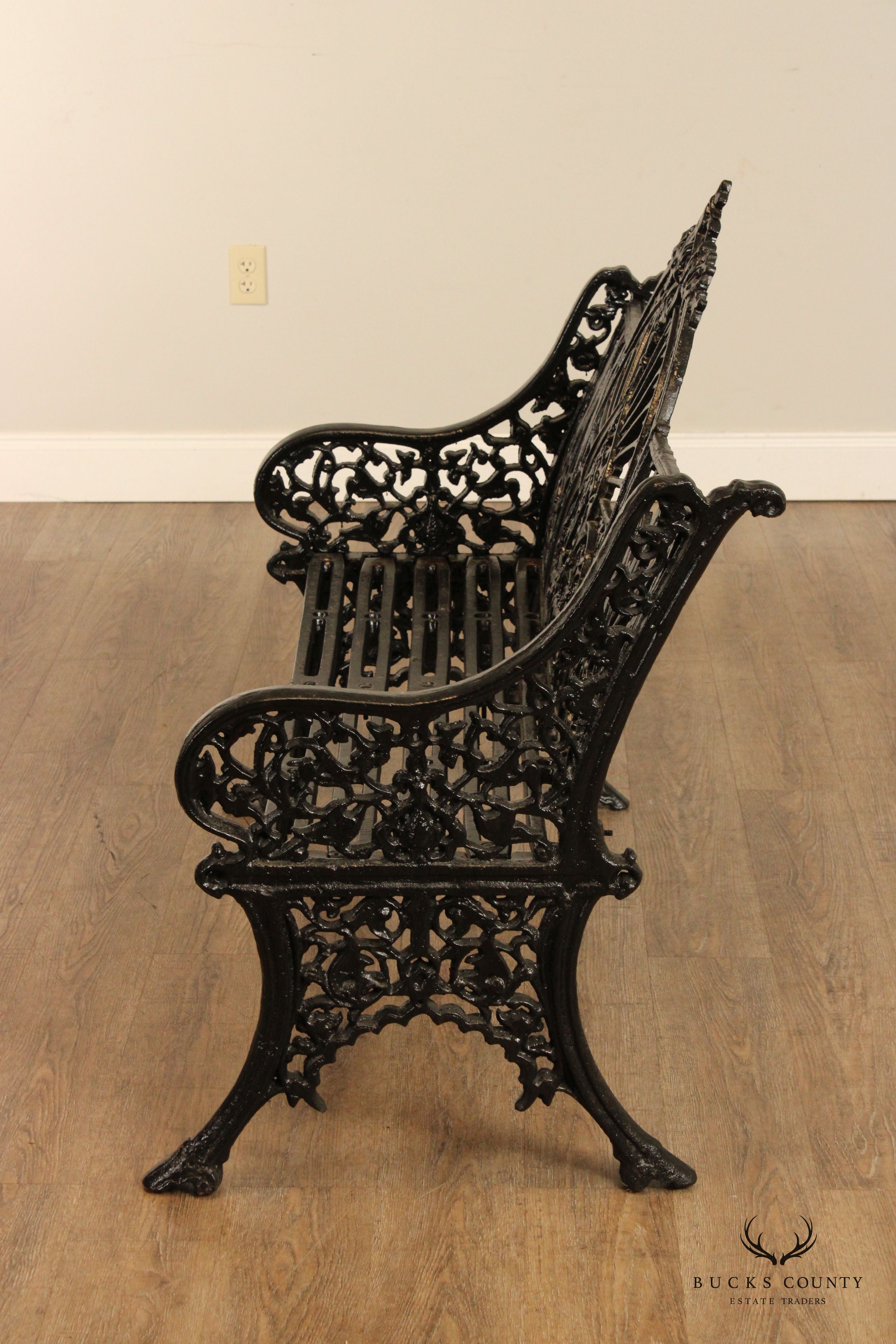 Victorian Style Quality Cast Iron Outdoor Garden Bench