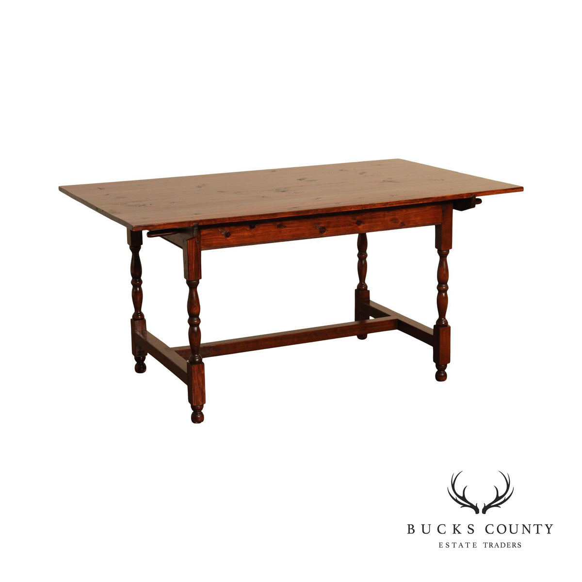 Stephen Von Hohen Farmhouse Style Pine Trestle Dining Table
