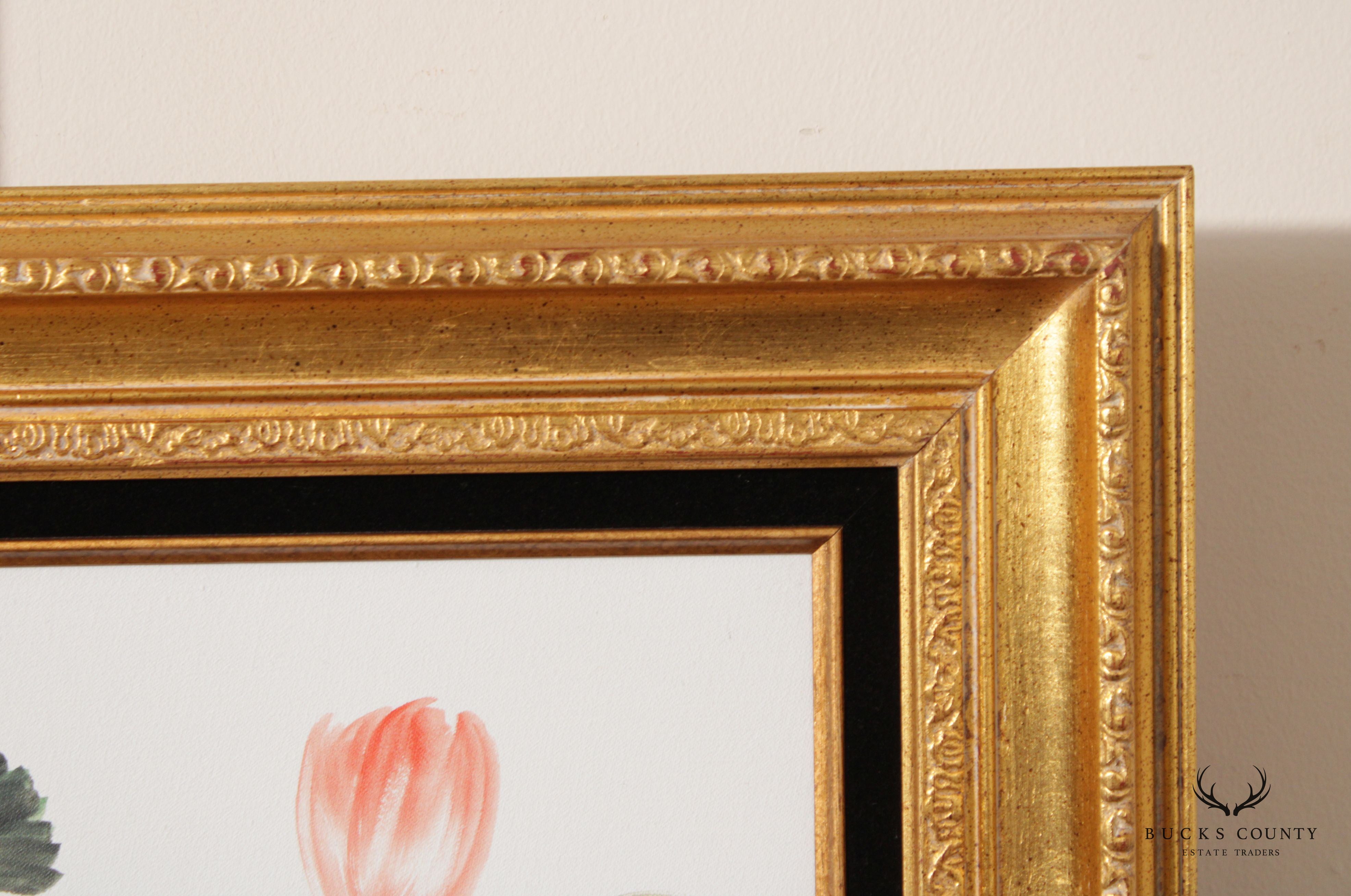 Vintage Chinese Water Lily Watercolor Painting