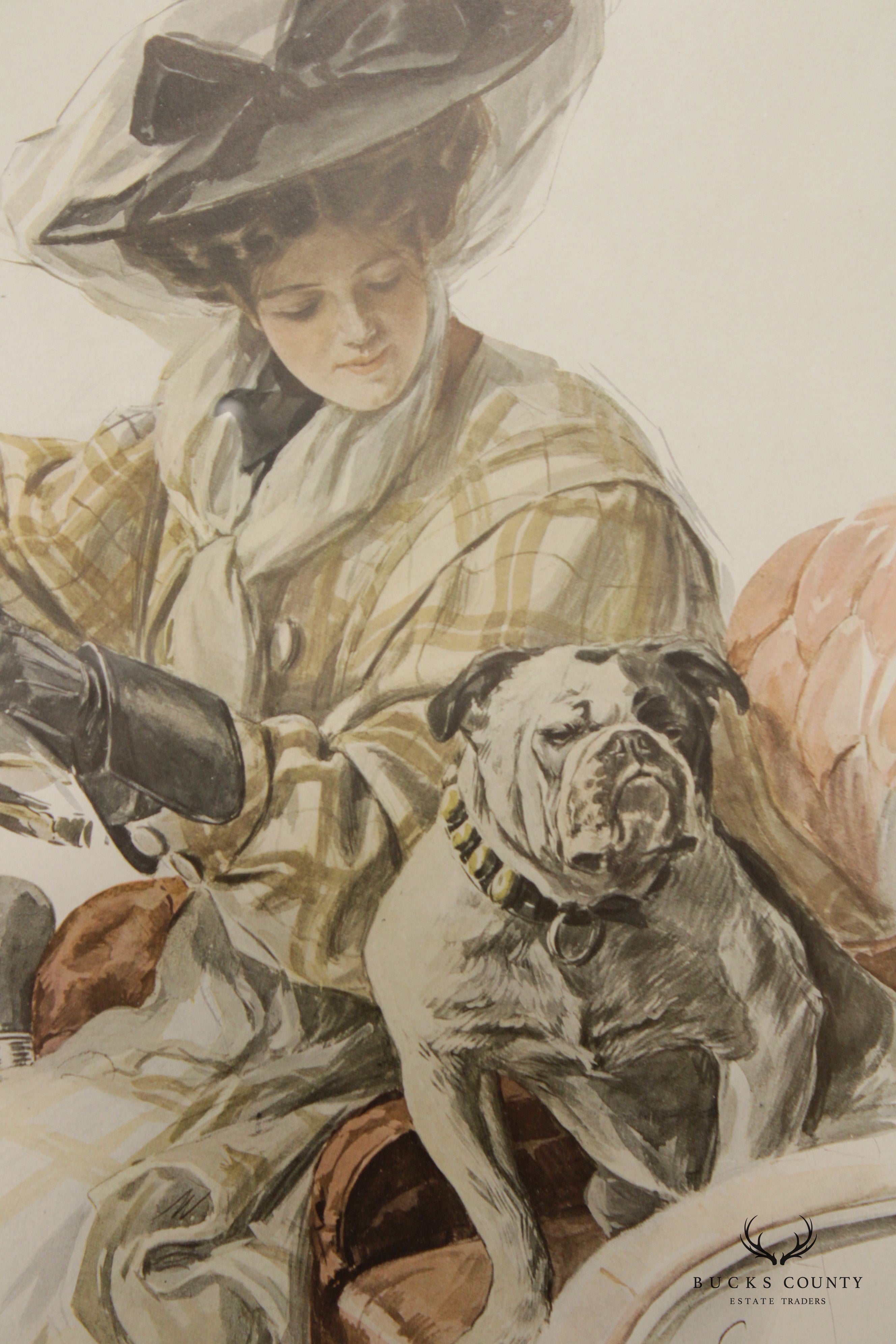 Harrison Fisher 'A Lucky Dog' Illustration Art Print