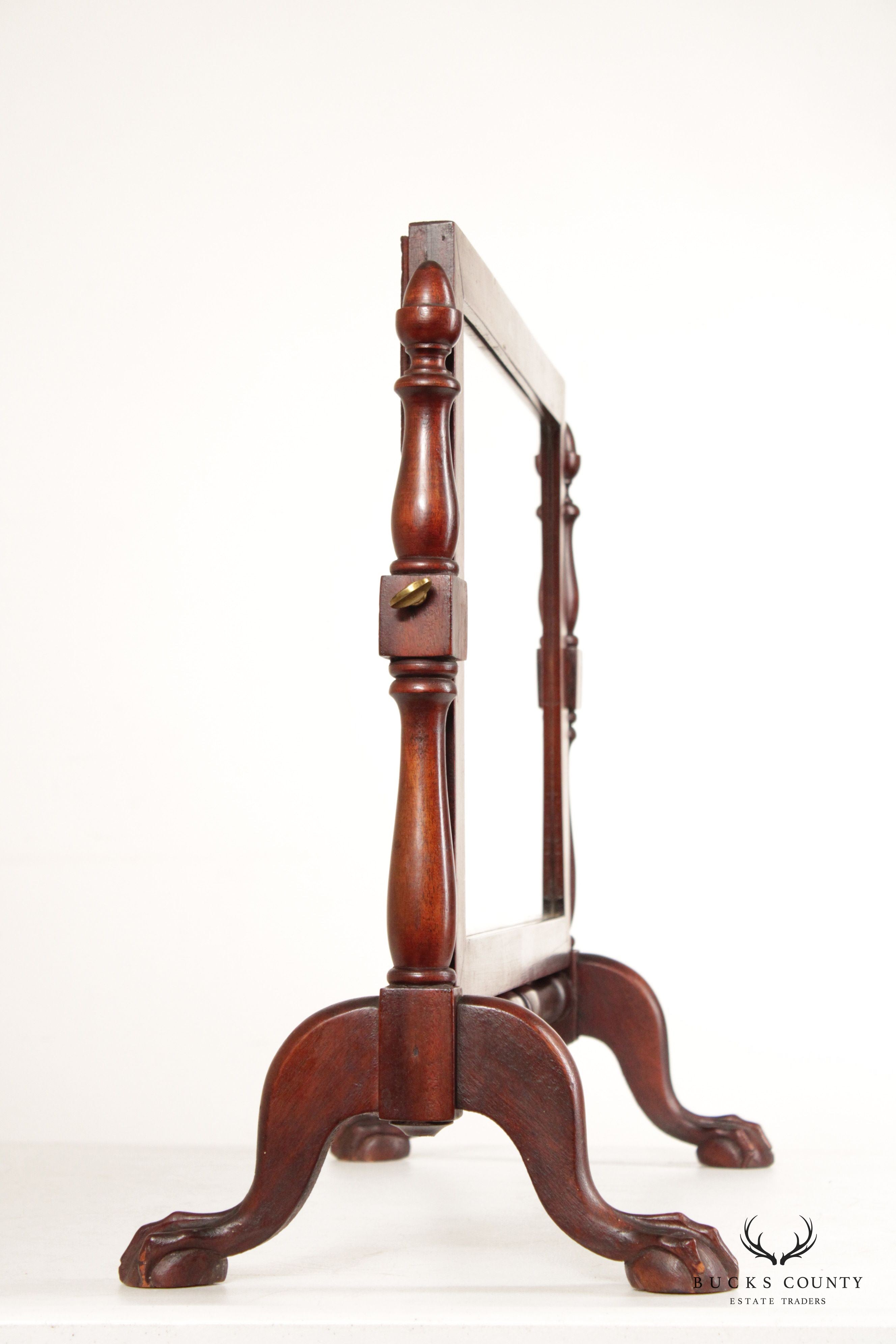 Chippendale Style Carved Mahogany Table Mirror