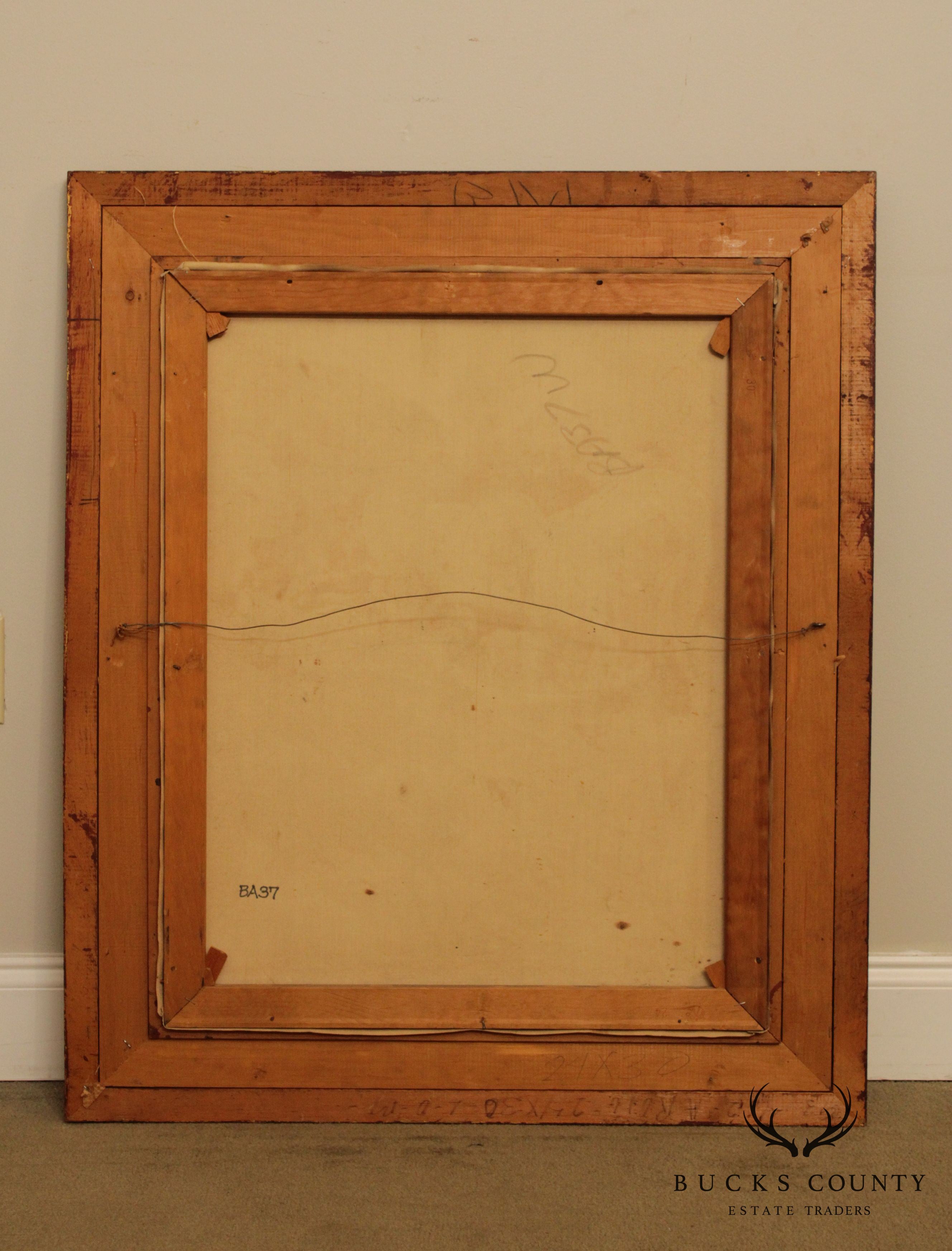 20th Century American Western Caravan Oil Painting