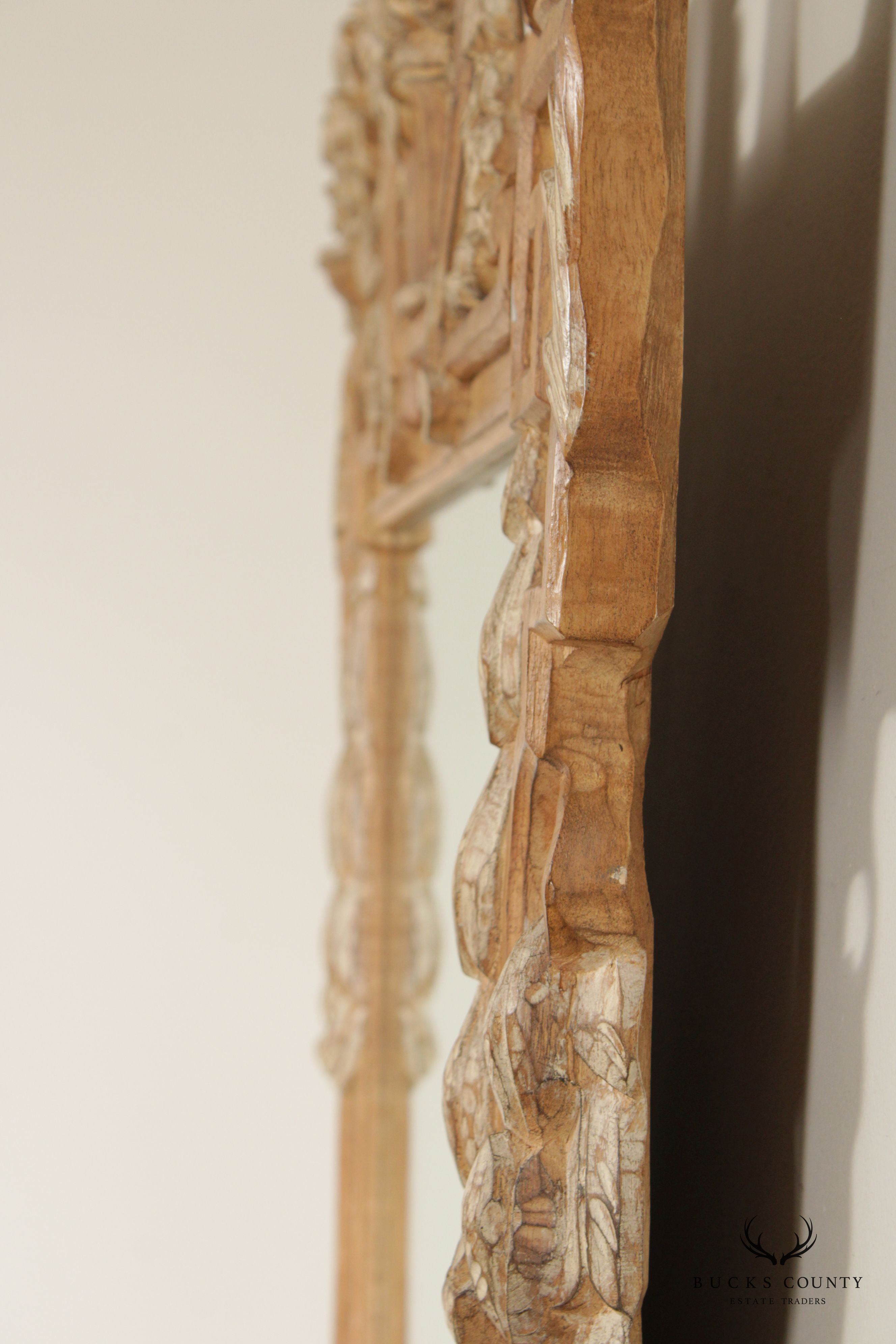 Louis XV Style Carved Wood Rectangular Wall Mirror