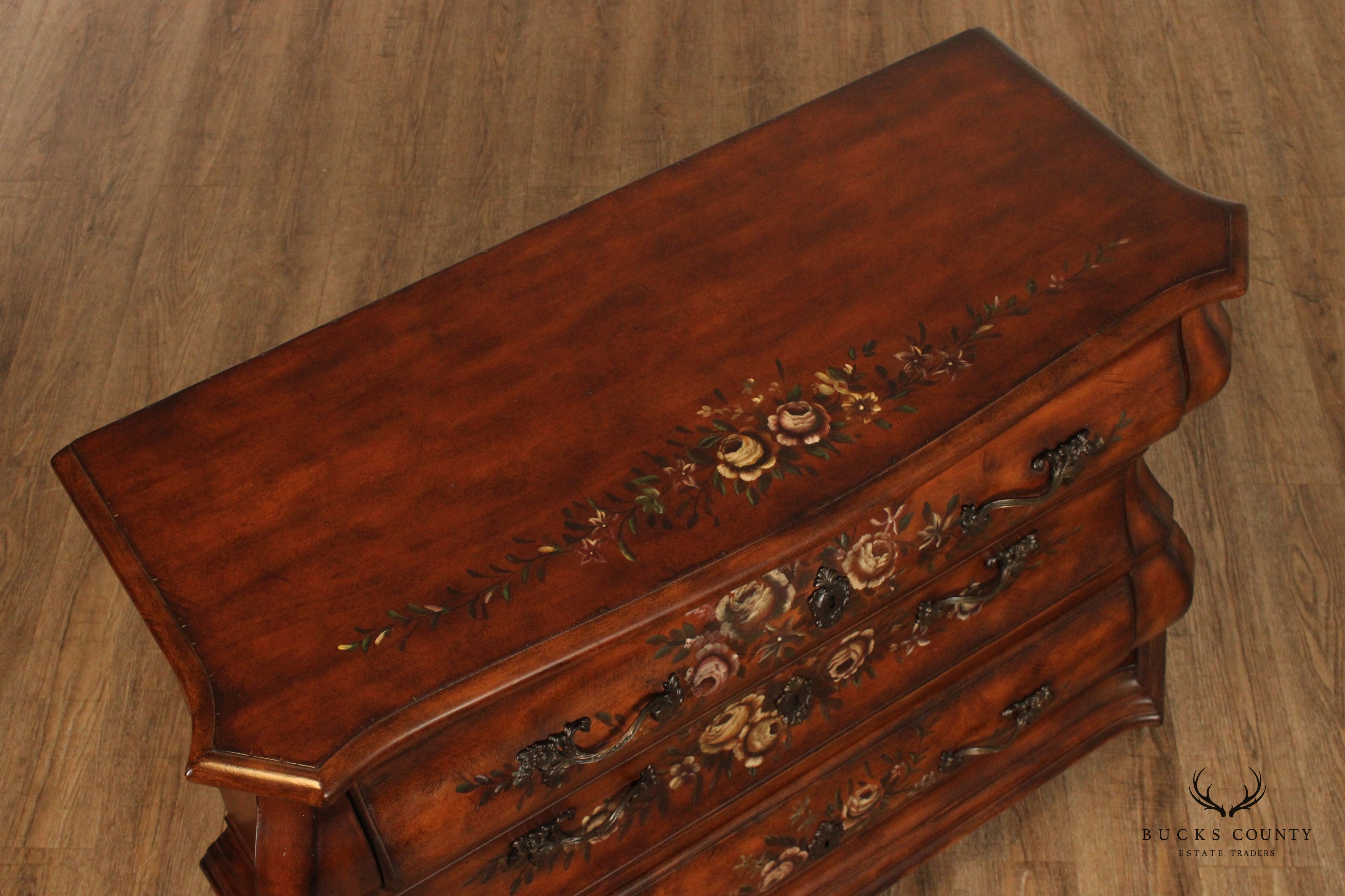 Ethan Allen Paint Decorated 'Tuscany' Bombe Chest