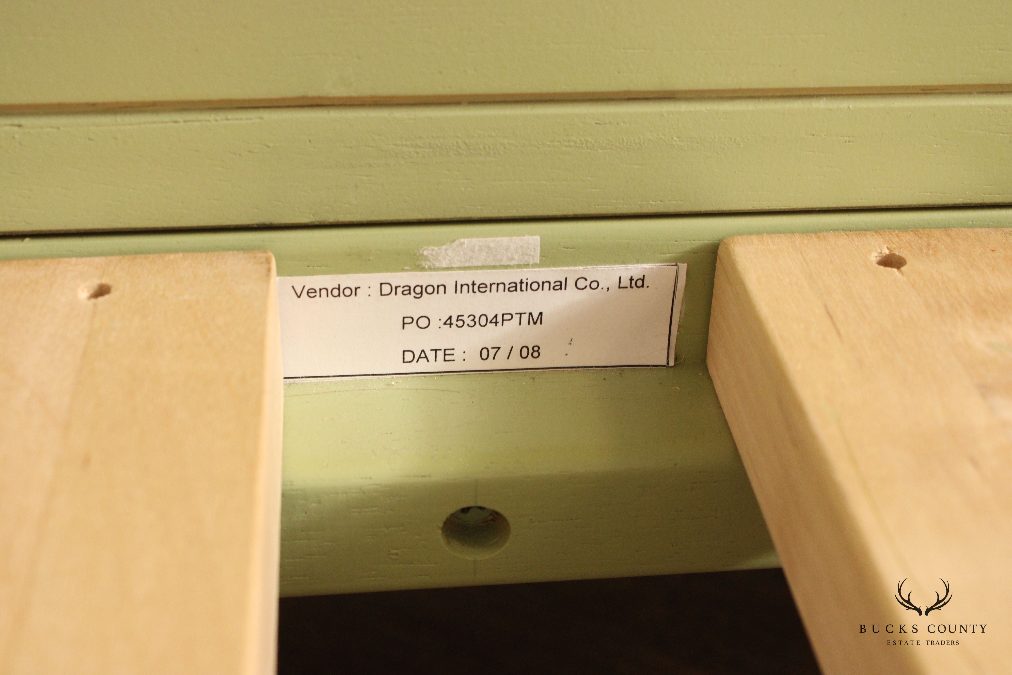 Pottery Barn Teen Green Painted King Size Platform Bed