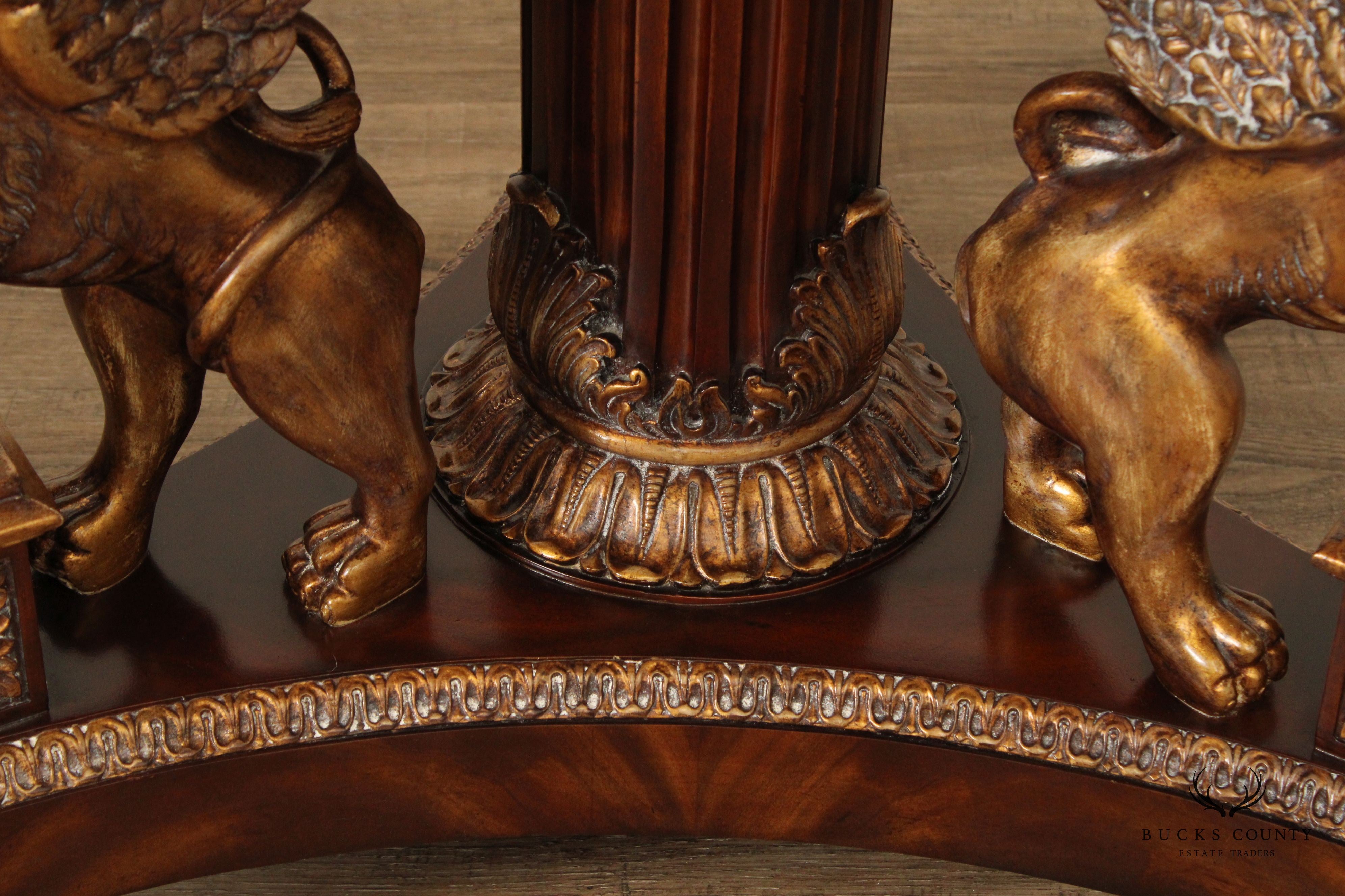 Maitland Smith French Empire Style Partial Gilt Mahogany Center Table