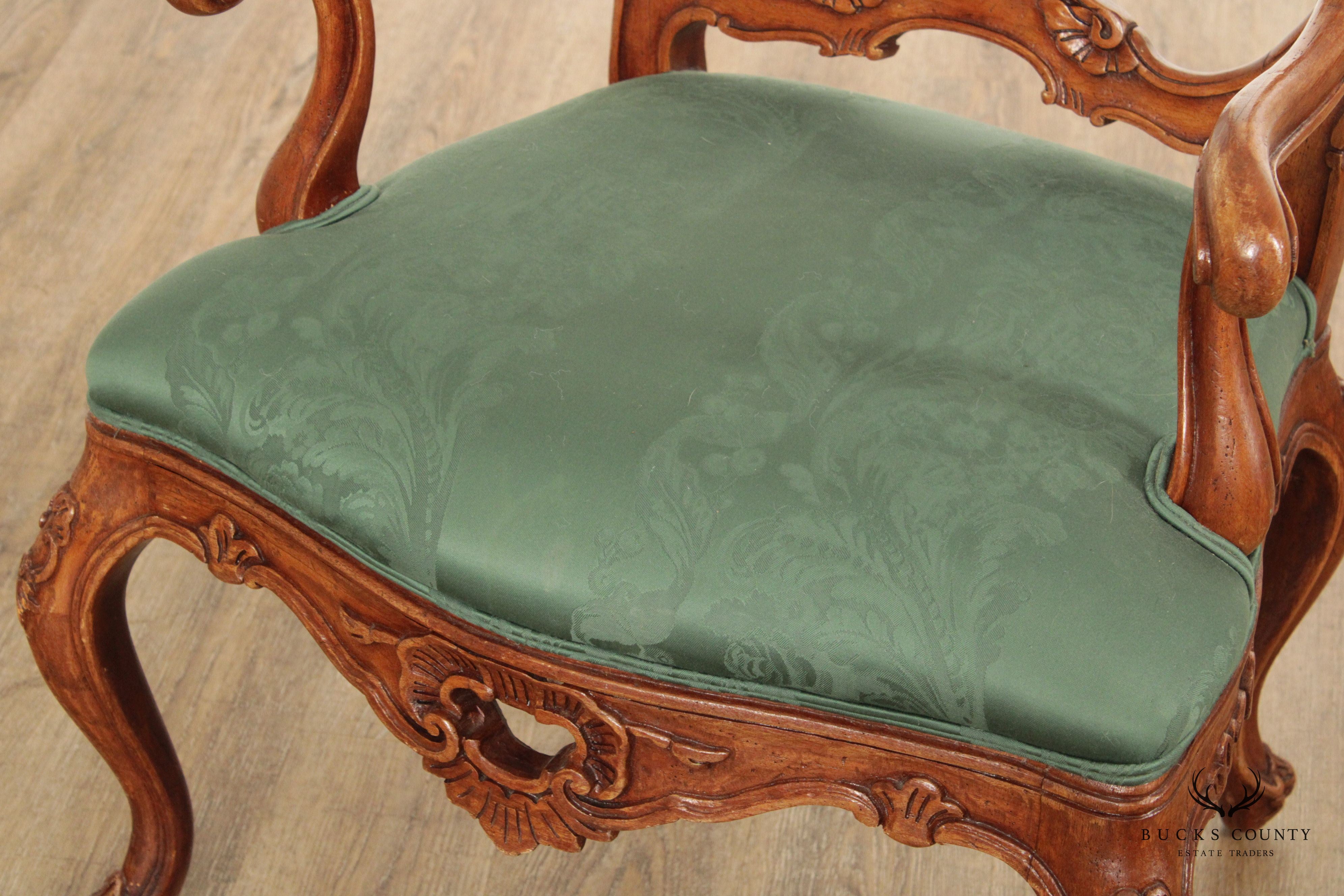 Interior Crafts Rococo Style Carved Armchair