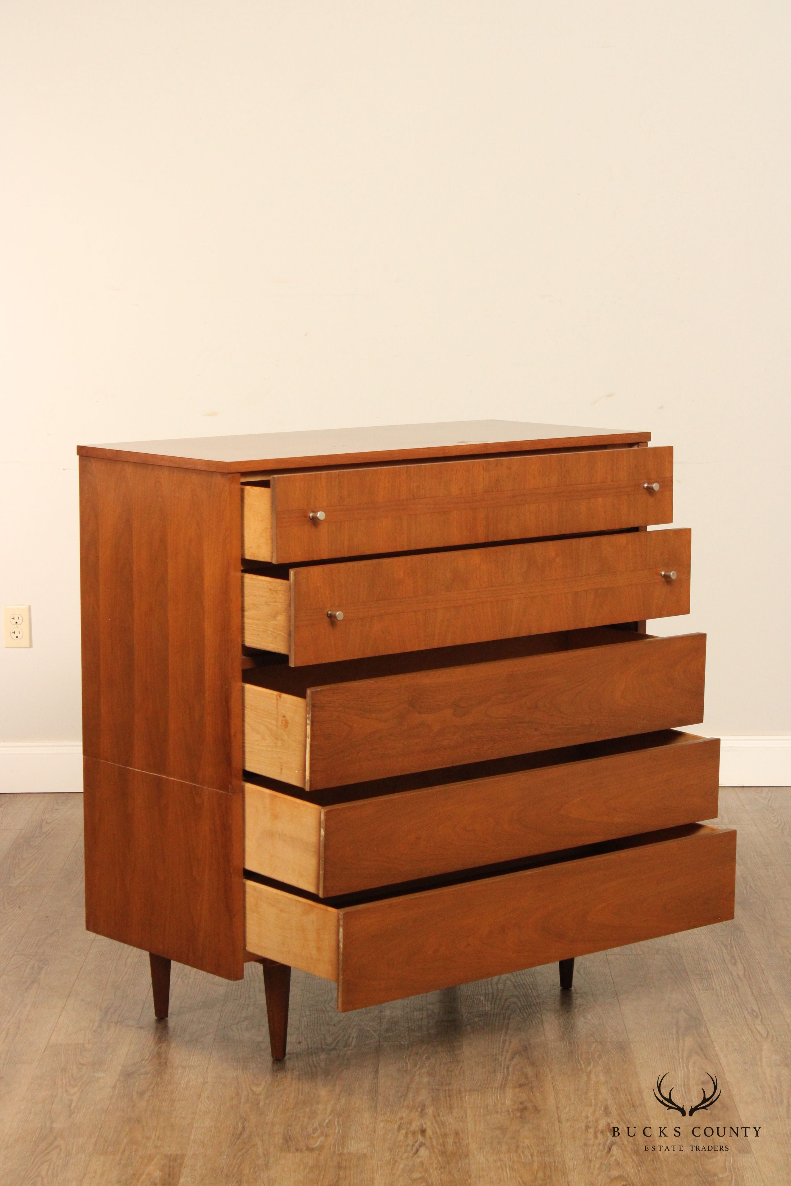Mid Century Modern Walnut Highboy Chest of Drawers
