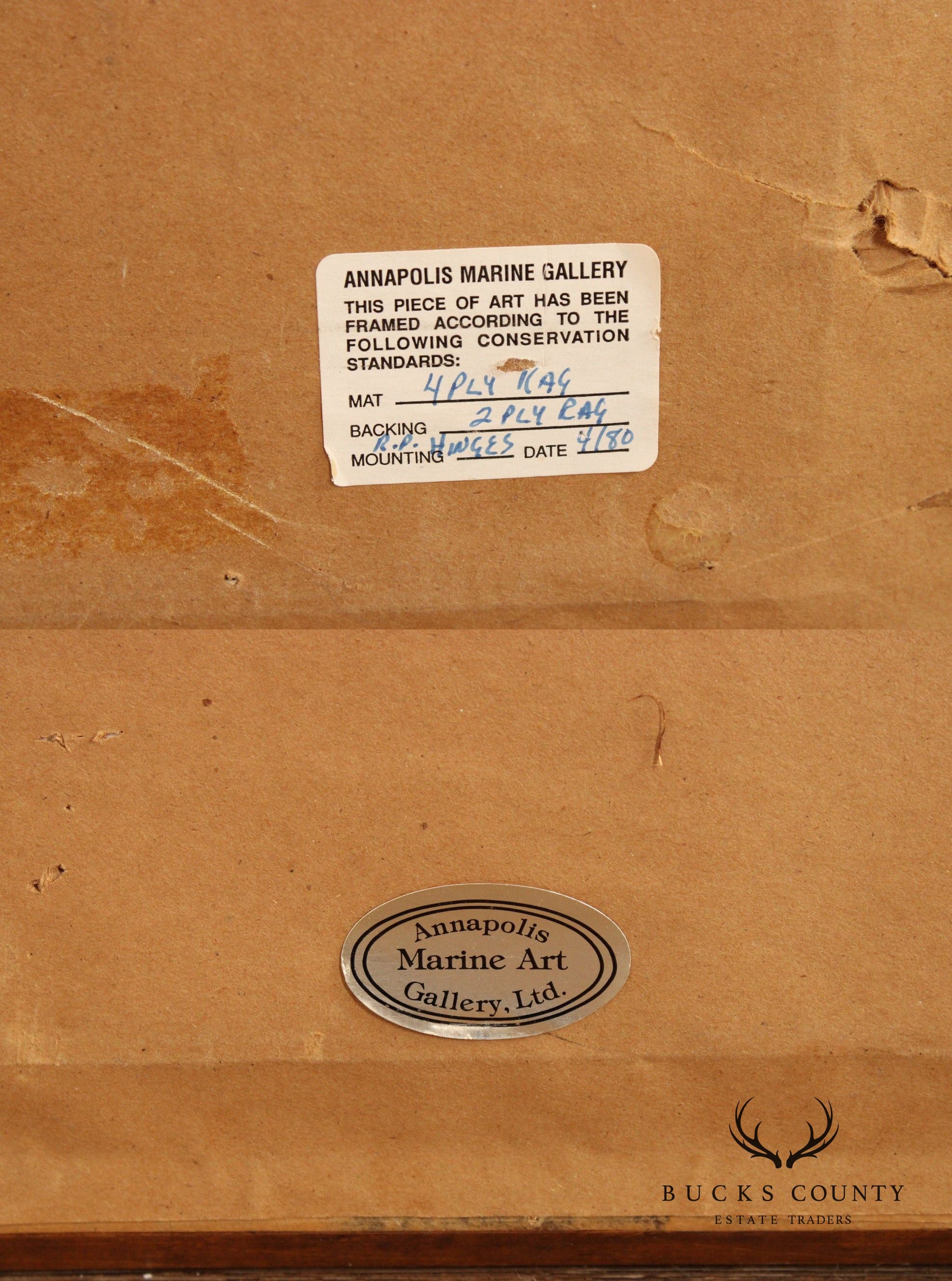 Keith Miller 1970s Ship Loading Docks Fine Art Print, Custom Framed