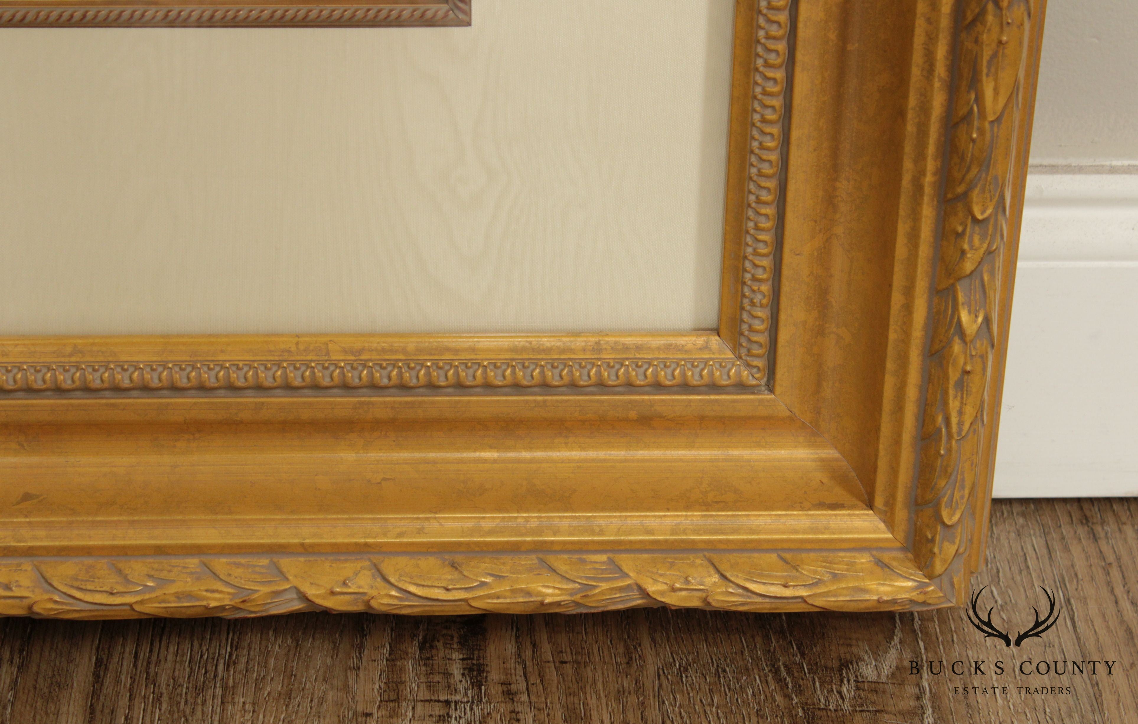 Michael Longo 'Across the Canal' Large Gilt Frame Impressionist Fine Art Print