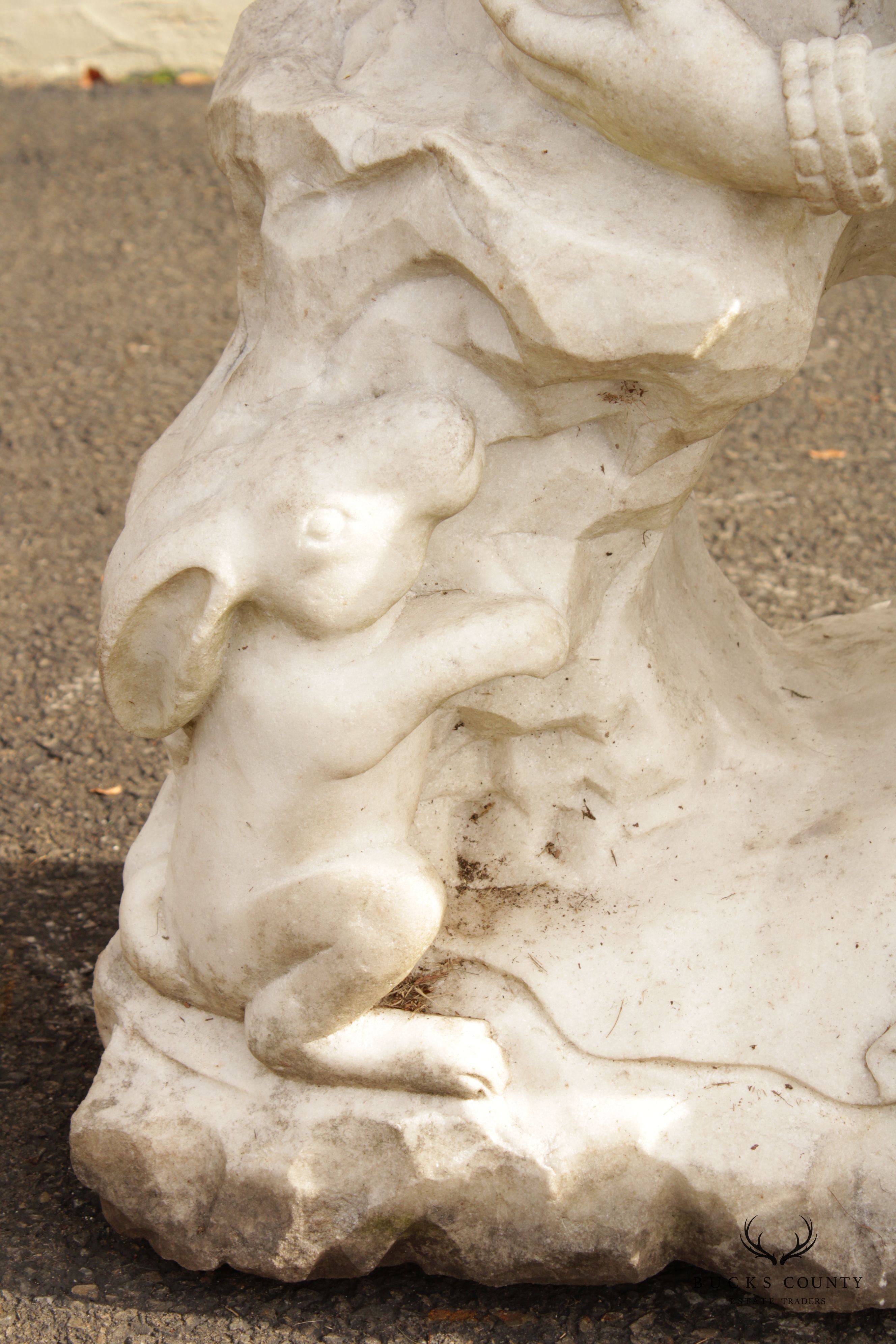 Asian Style Large Figural Marble Outdoor Garden Statue