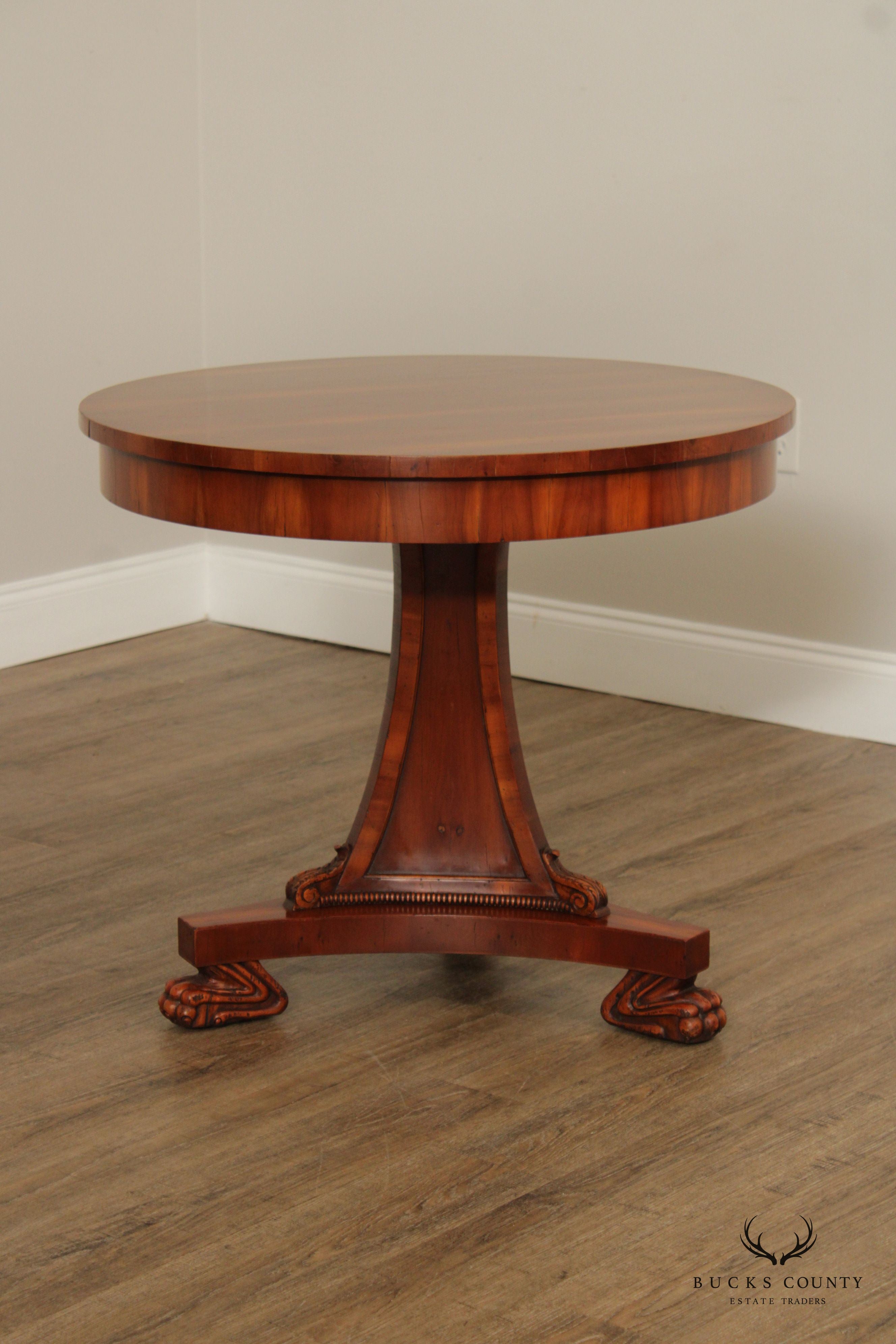 Alfonso Marina Empire Style Round Accent or Center Table