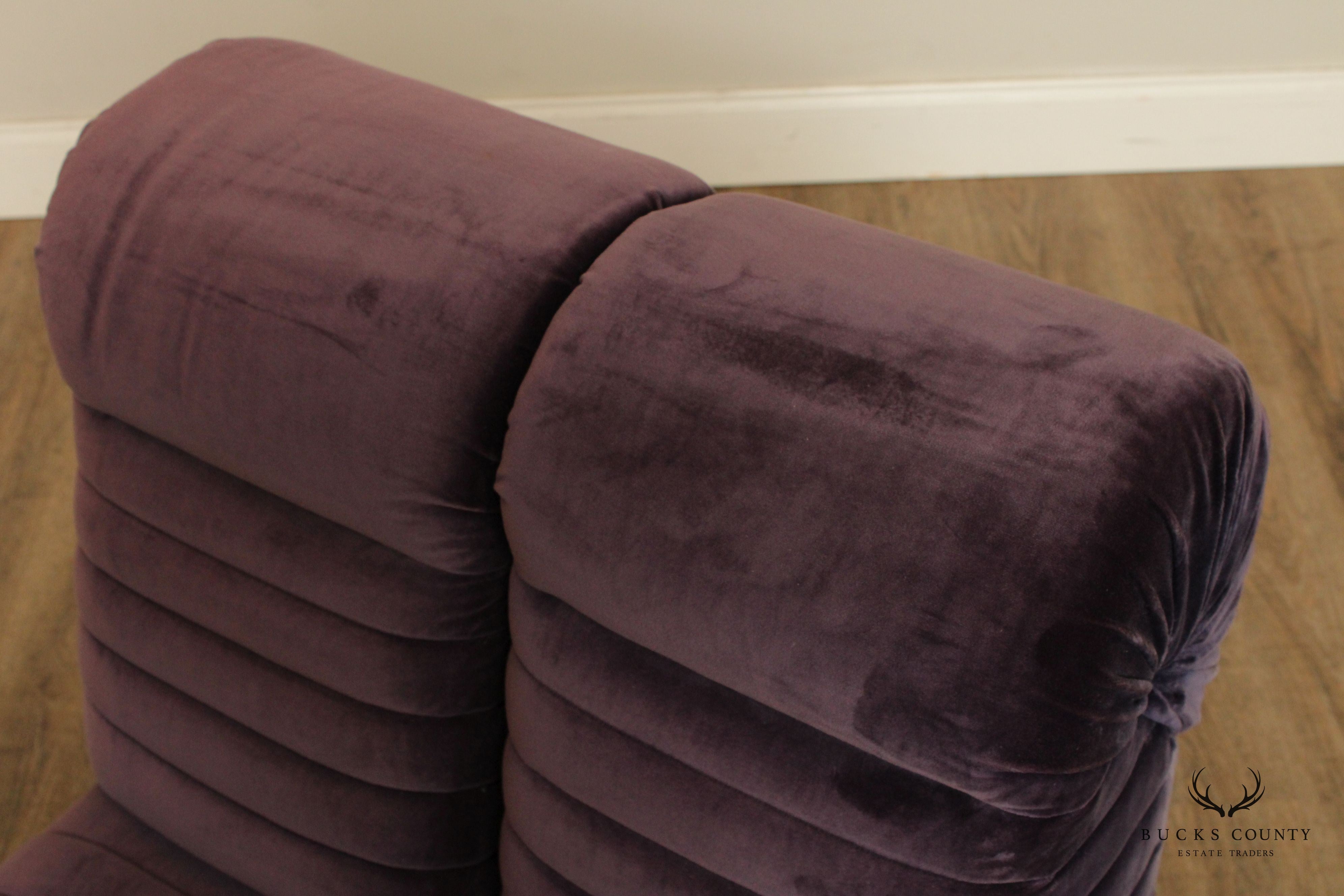 Edward Axel Roffman 1970s Modern Pair Slipper Lounge Chairs