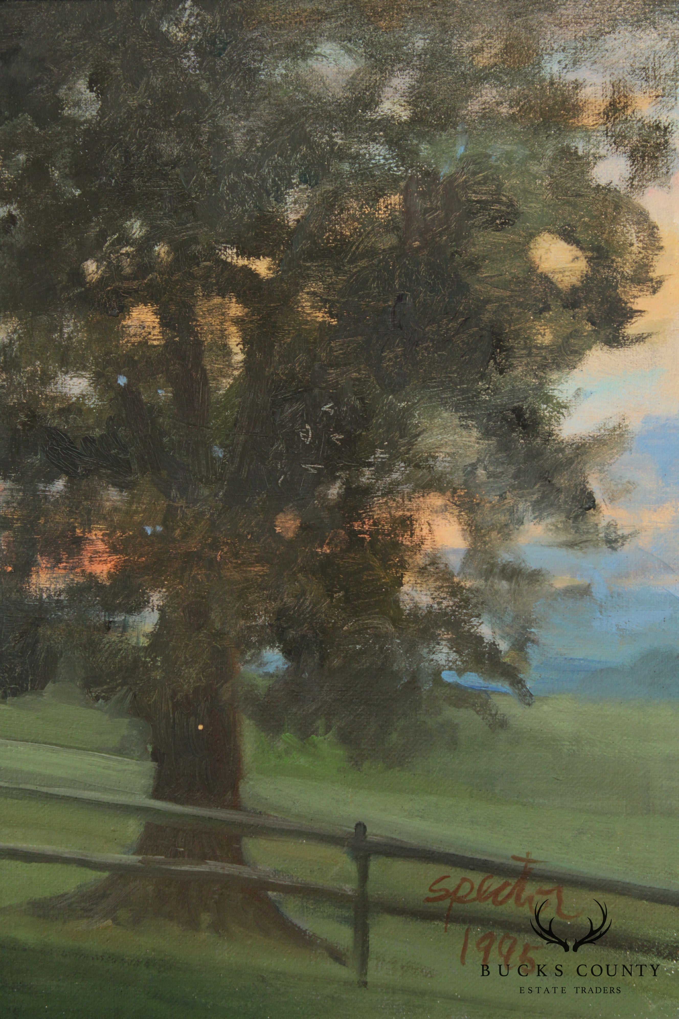 Dori Spector 'Farm House Landscape' Original Oil Painting