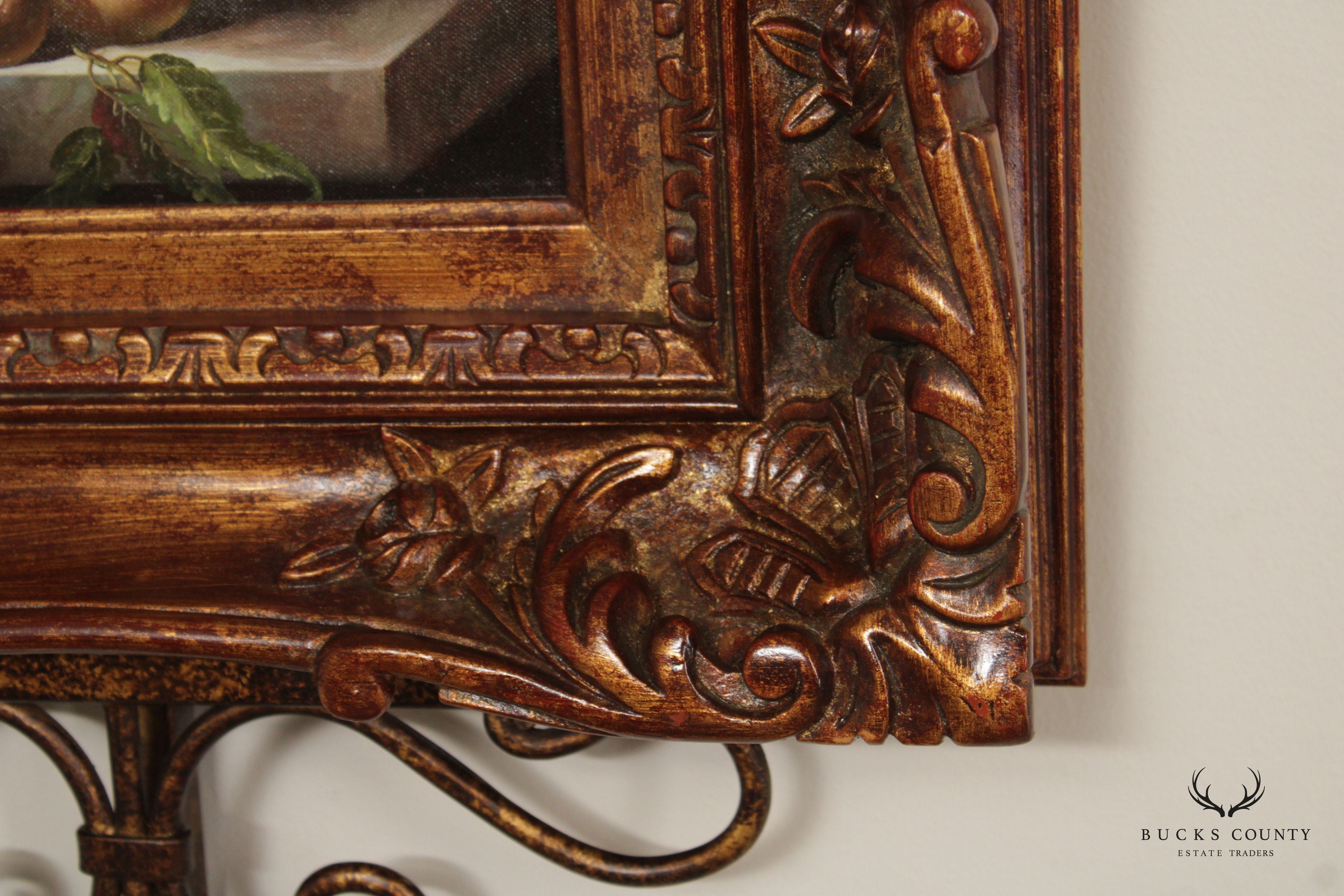 Custom Framed Oil on Canvas Still Life, Signed