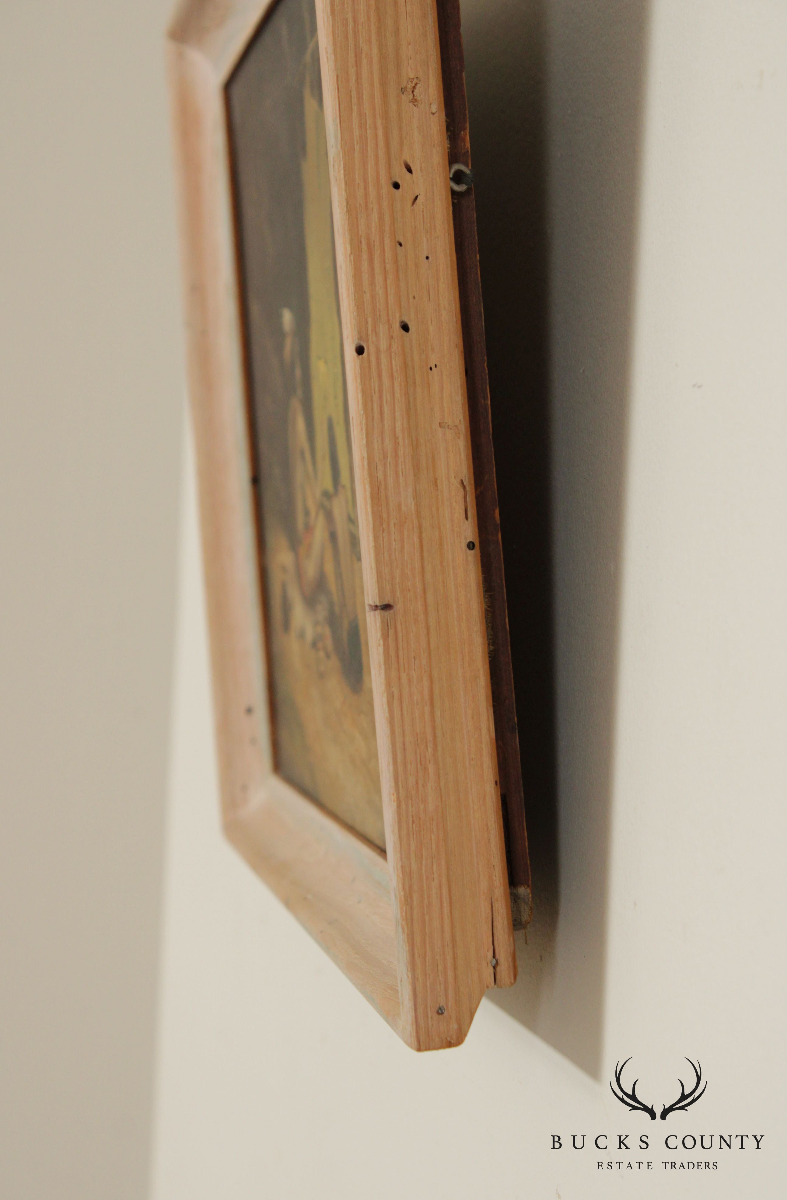 Early 20th C. Native American Oil Painting