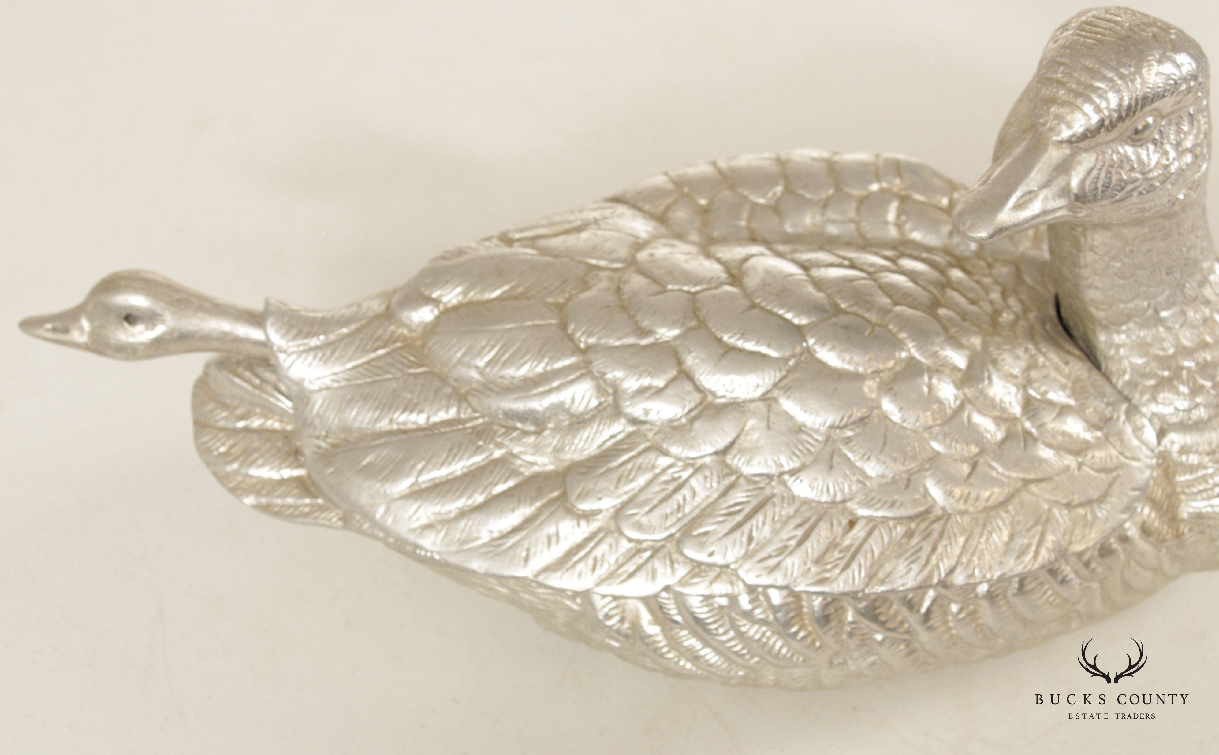Arthur Court Polished Aluminum Duck Tureen and Ladle