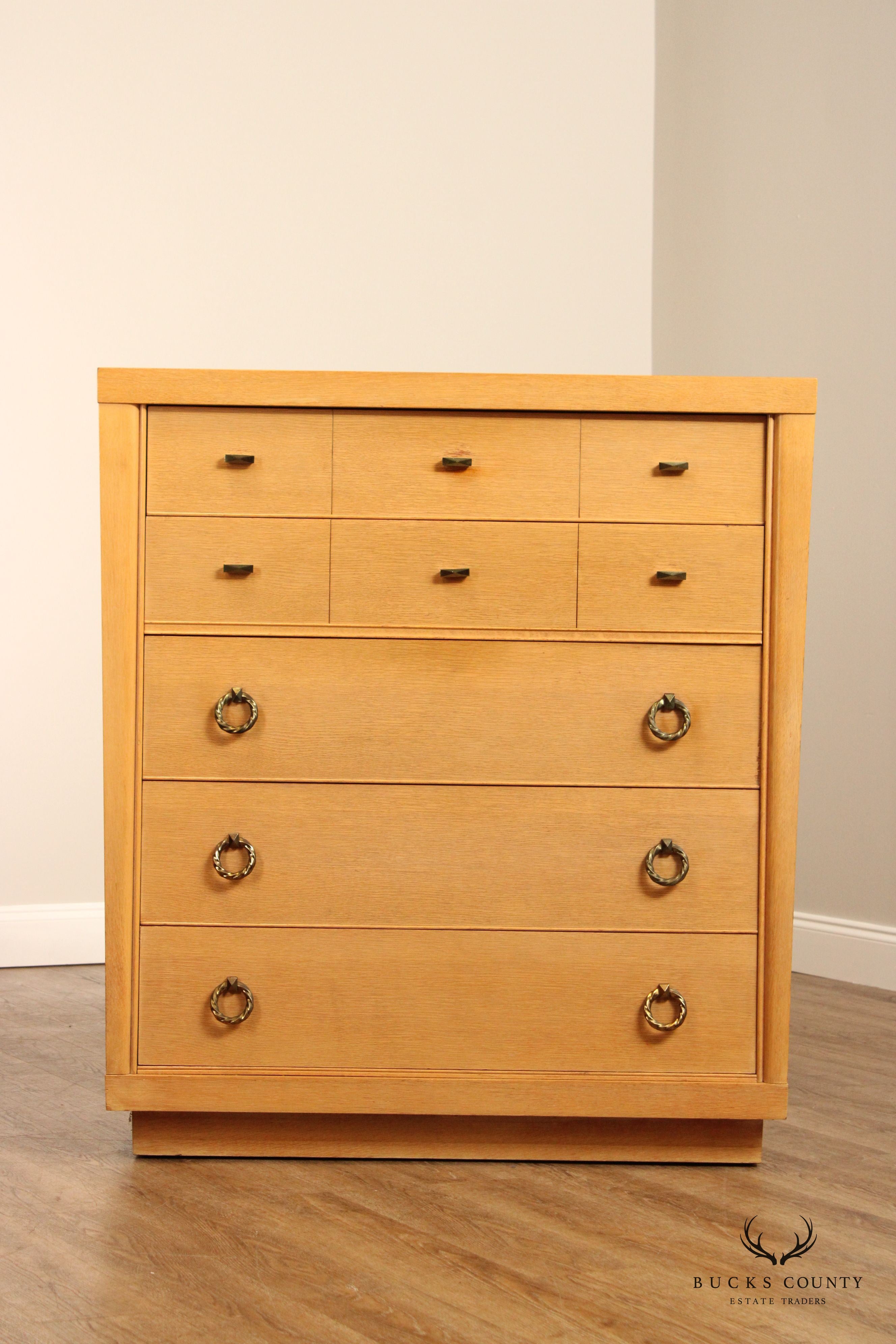 1950s Mid Century Modern Blonde Wood Chest of Drawers