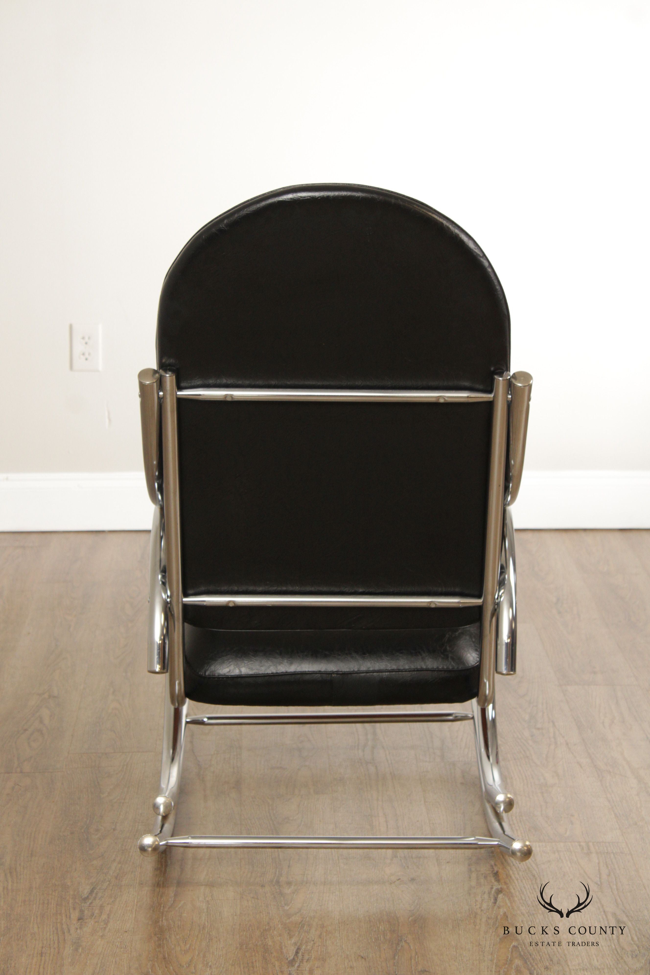 Milo Baughman Mid Century Modern Chrome Frame Rocker