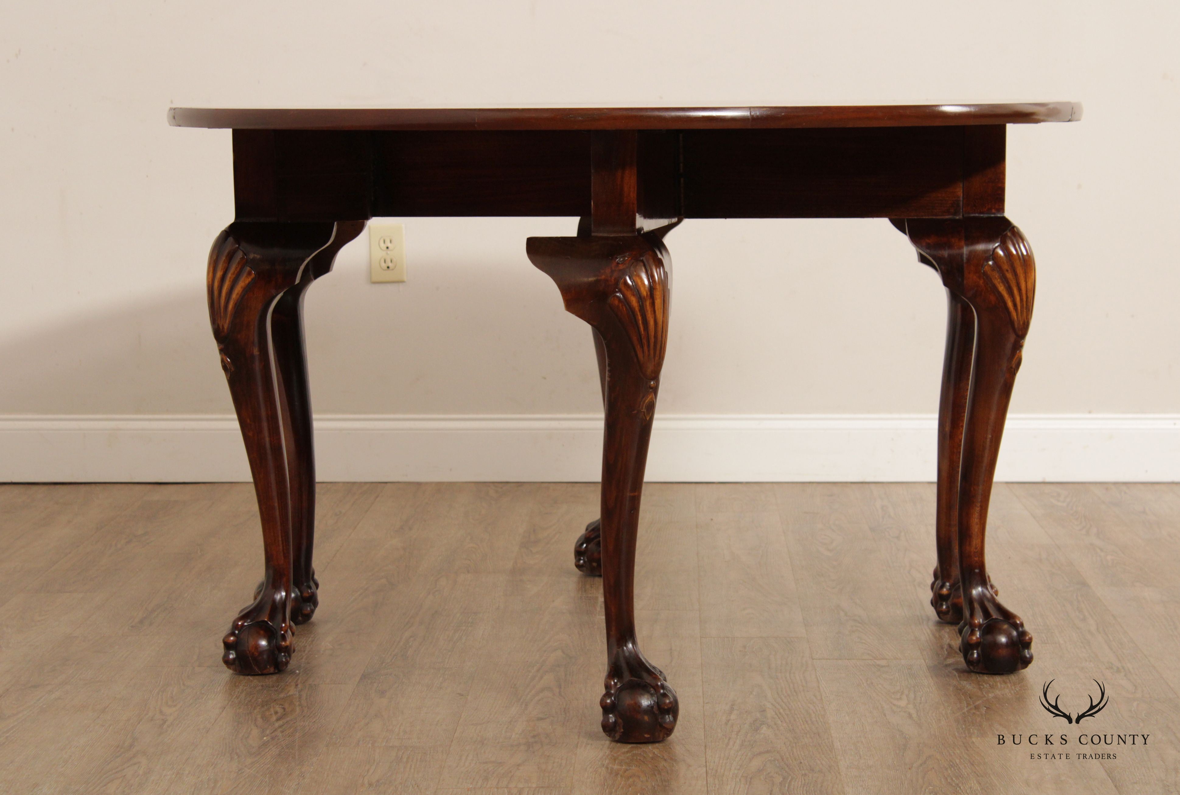 Chippendale Style Carved Mahogany Gate Leg Drop Leaf Table